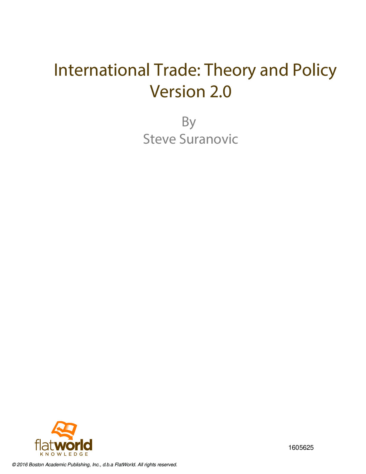 Preview of eBook International Trade Theory and Policy Version 2.0 1st Edition By Steve Suranovic