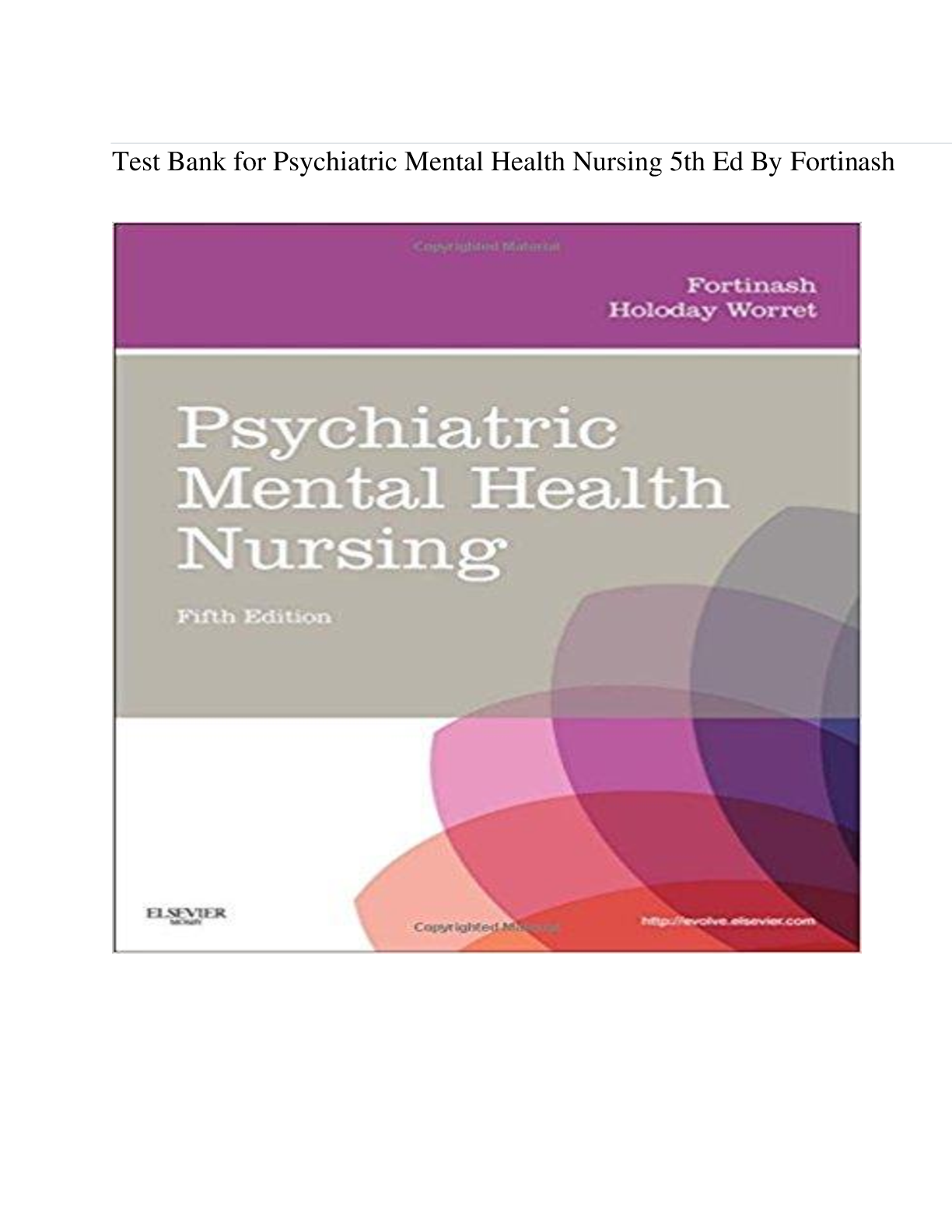 Preview image for Test Bank for Psychiatric Mental Health Nursing 5th Ed By Fortinash/Neurobiology in Mental Health and Mental Disorder