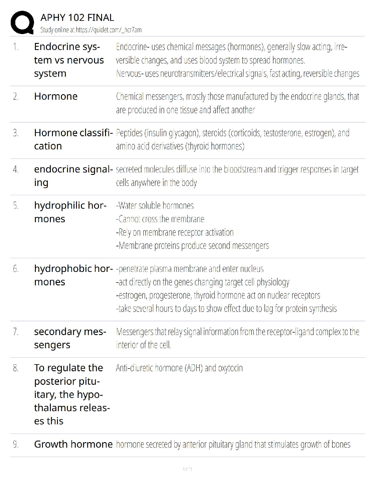 Preview image for APHY 102 FINAL