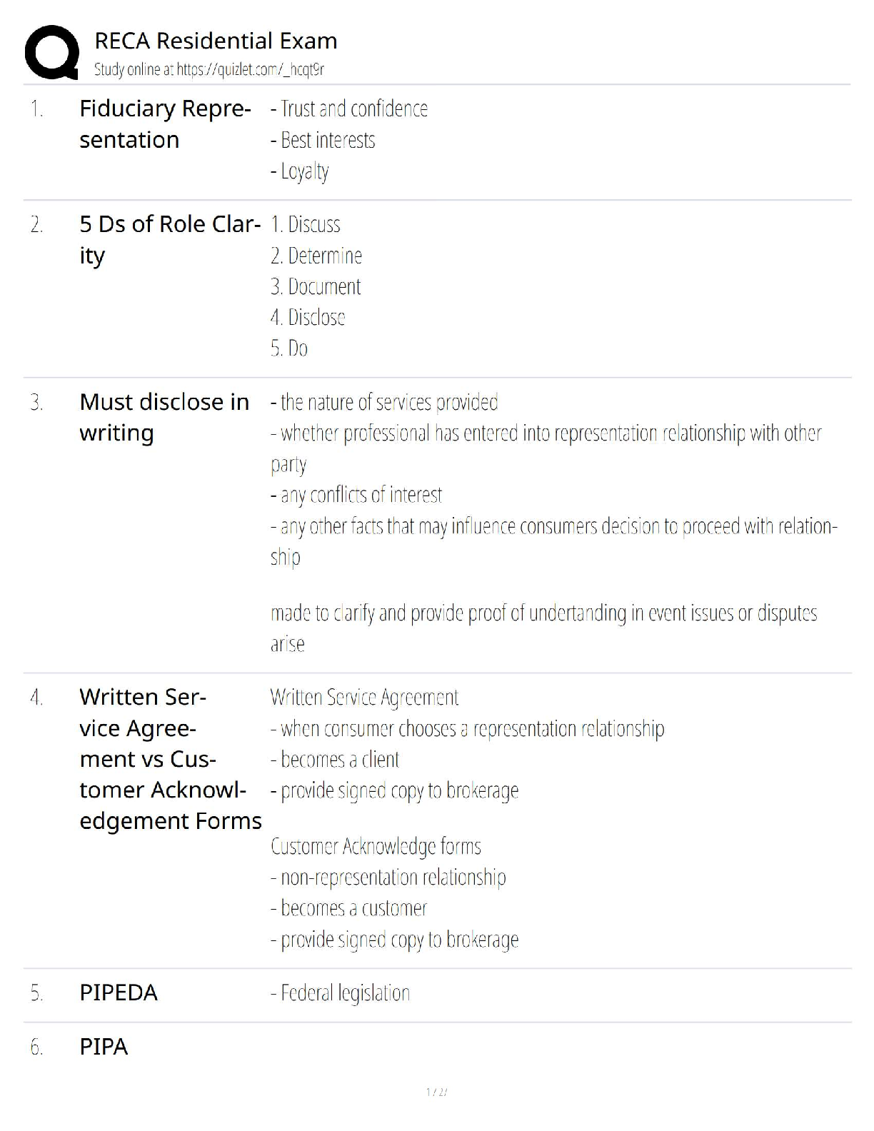 Preview image for RECA Residential Exam