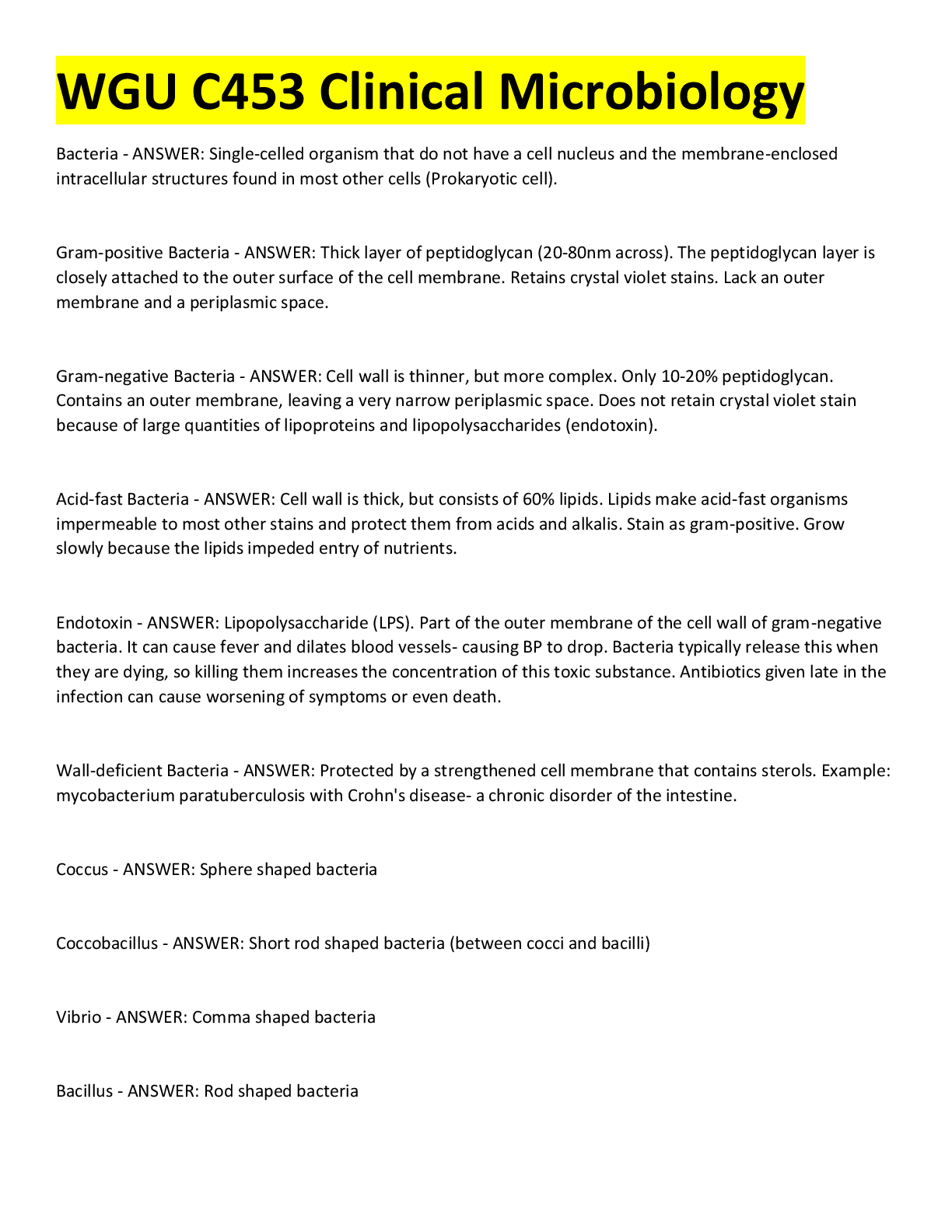 Preview image for WGU C453 Clinical Microbiology