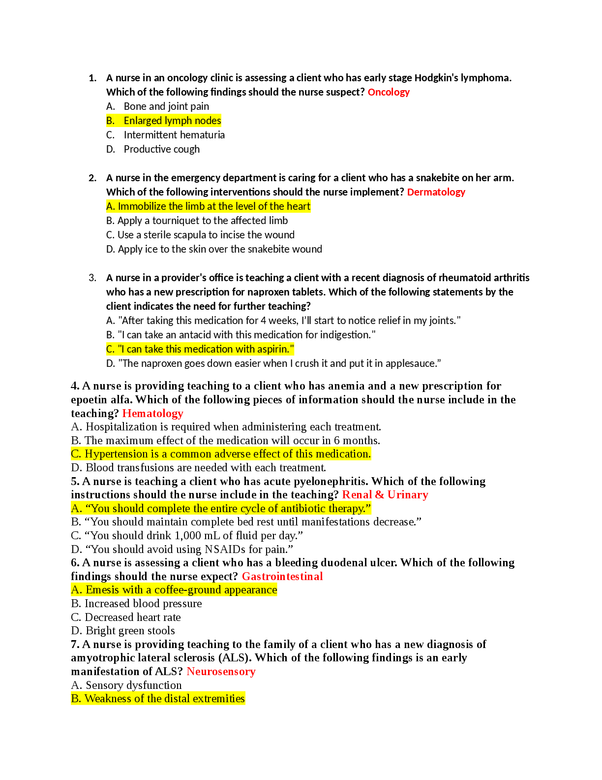 Preview image for ATI Comprehensive Questions and Answers