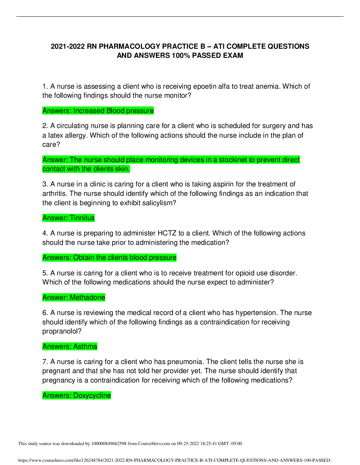 Preview image for 2021_2022_RN_PHARMACOLOGY_PRACTICE_B_____ATI_COMPLETE_QUESTIONS_AND_ANSWERS_100__PASSED_EXAM