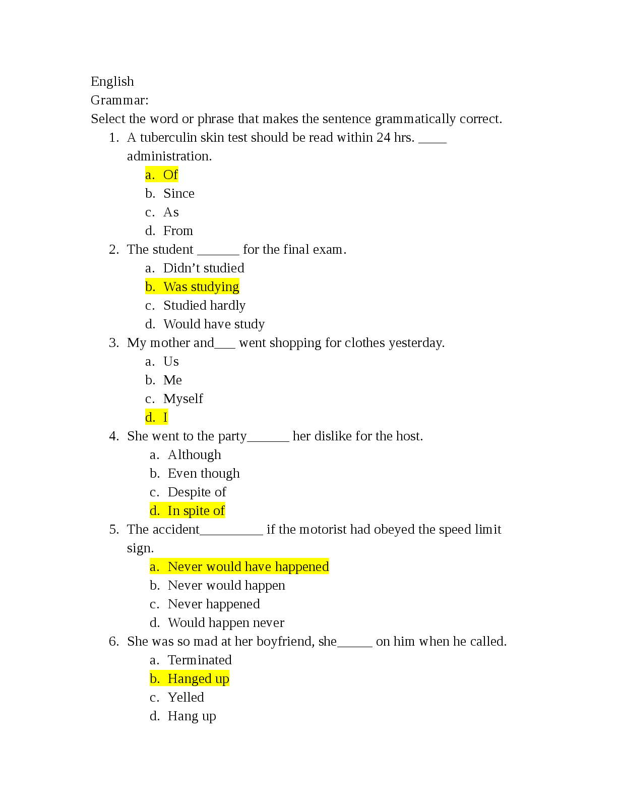 Preview image for HESI FINAL ENGLISH EXAM