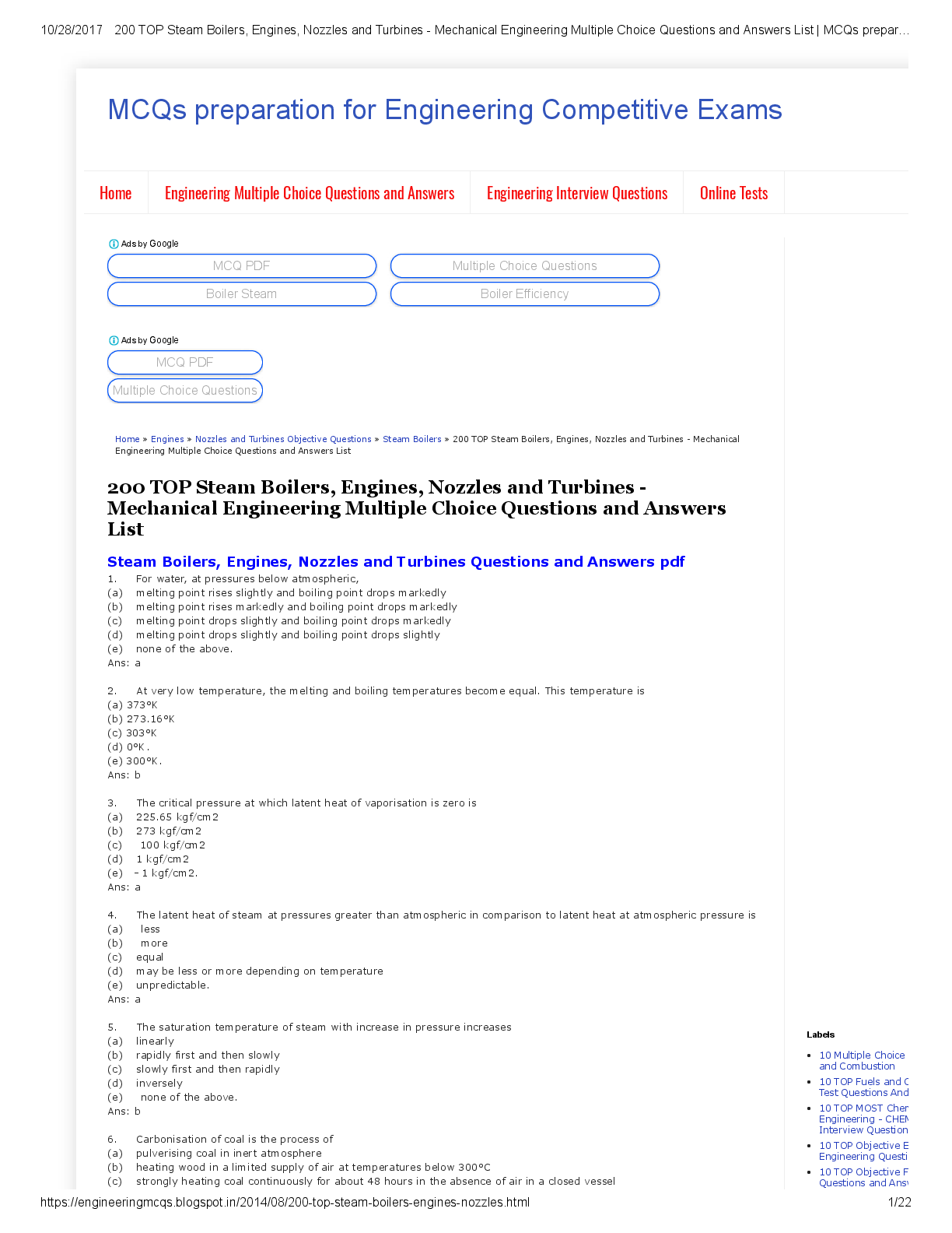 Preview image for 200-Top-Steam-Boilers-Engines-Nozzles-And-Turbines-Question-And-Answers-Apiasme-Test