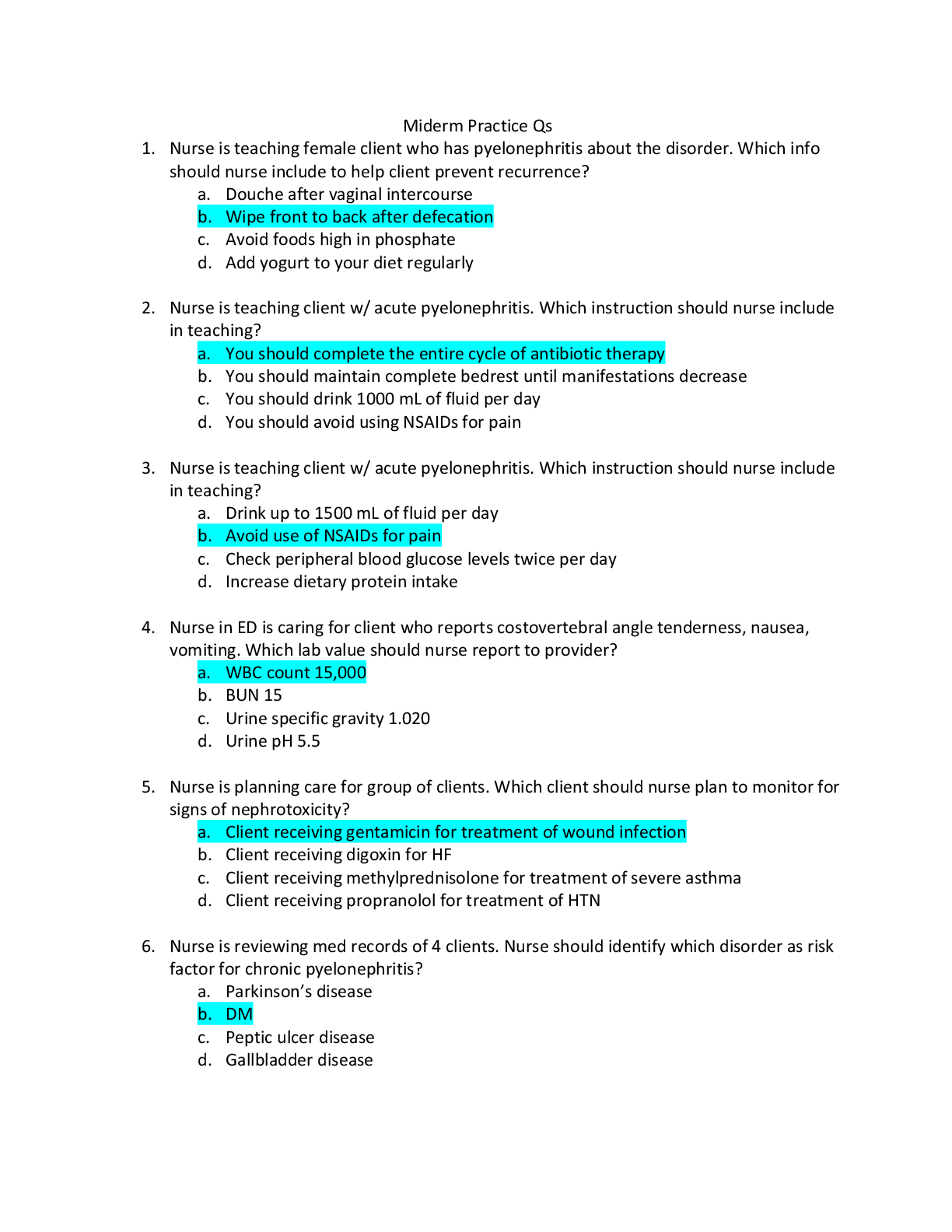 Preview image for NUR220 Patient Centered Care for Adults Midterm Exam Questions and Answers