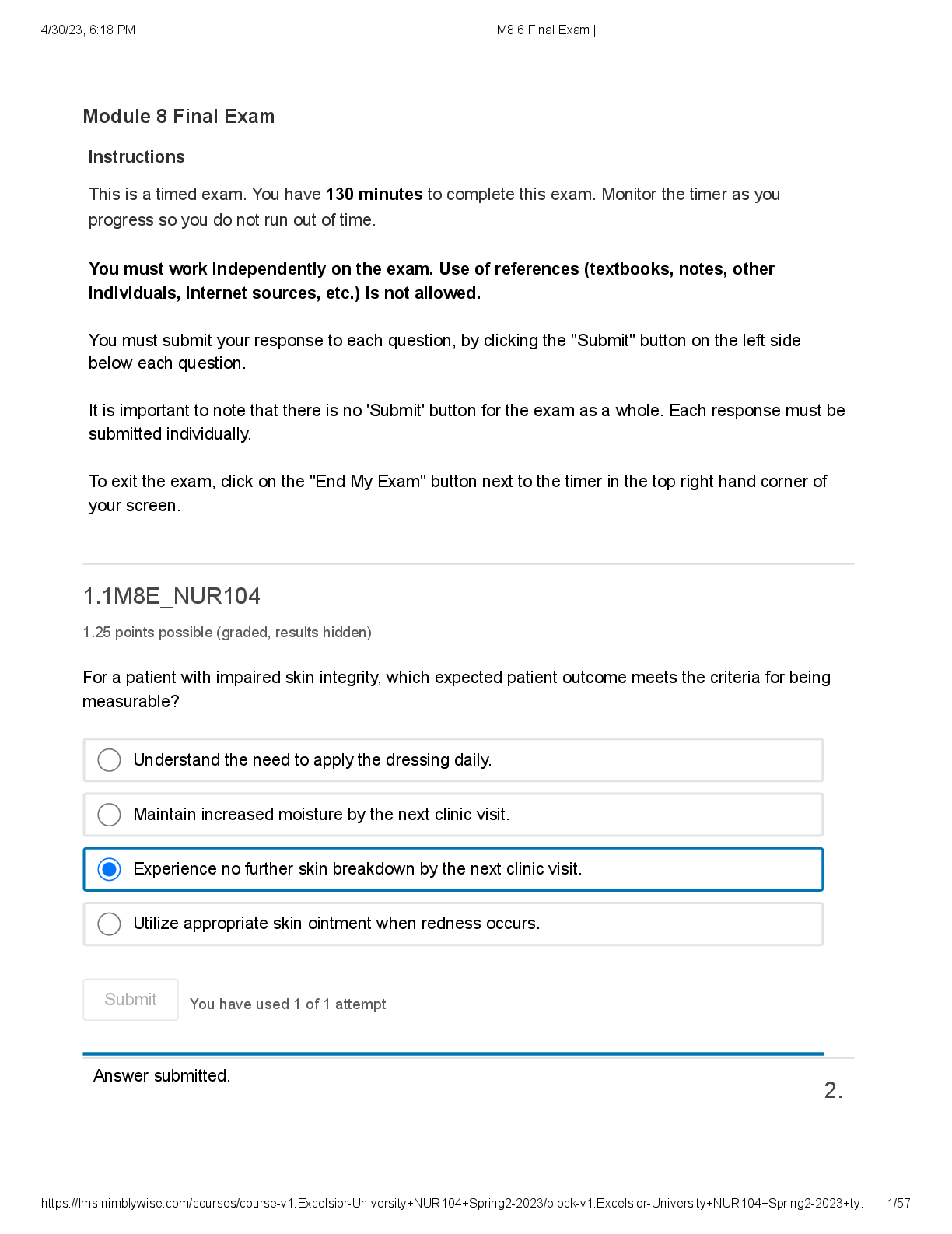 Preview image for NUR 104 Essentials of Health and Safety Nursing Final Exam 2023