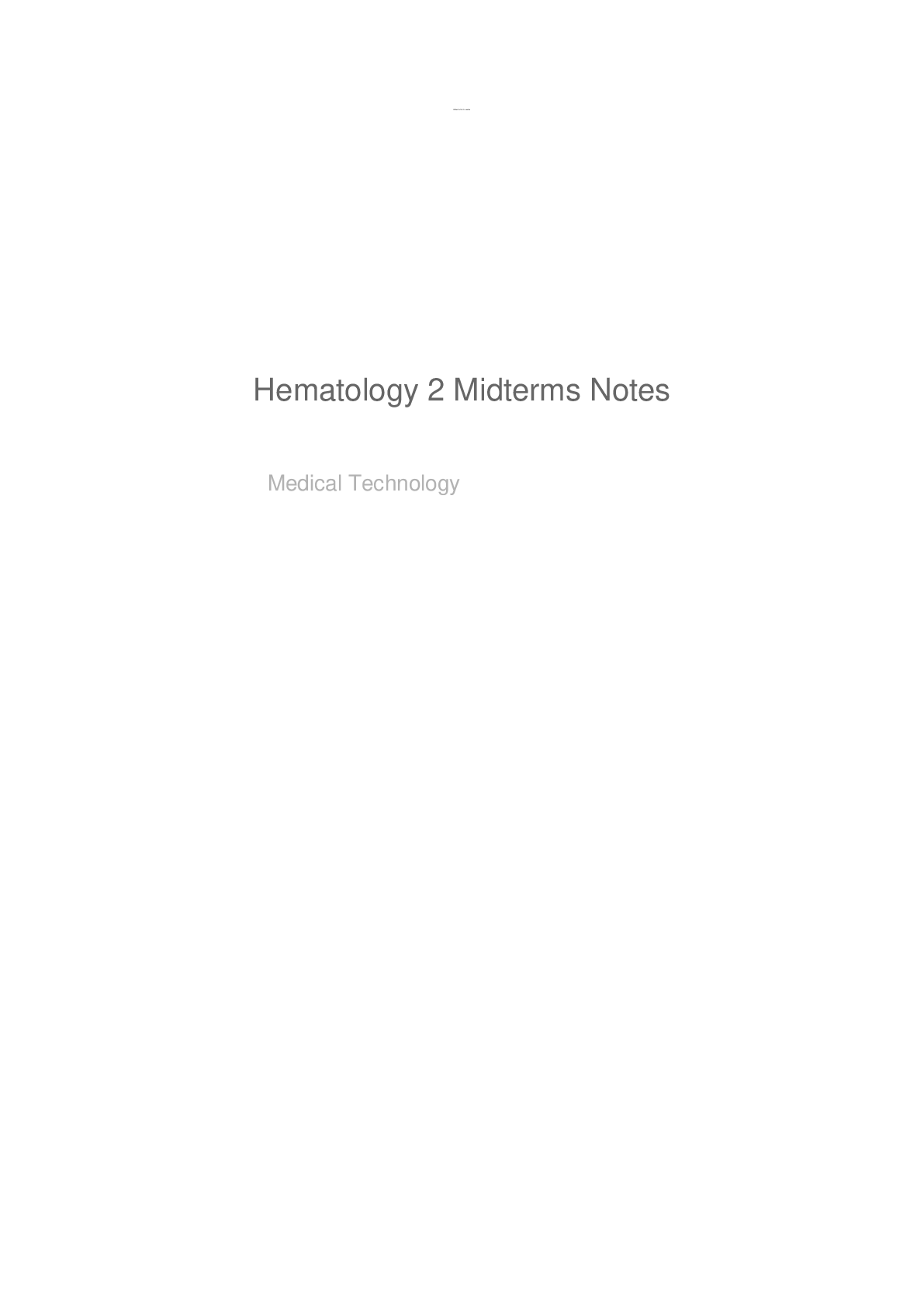 Preview image for Hematology 2 Midterms Notes