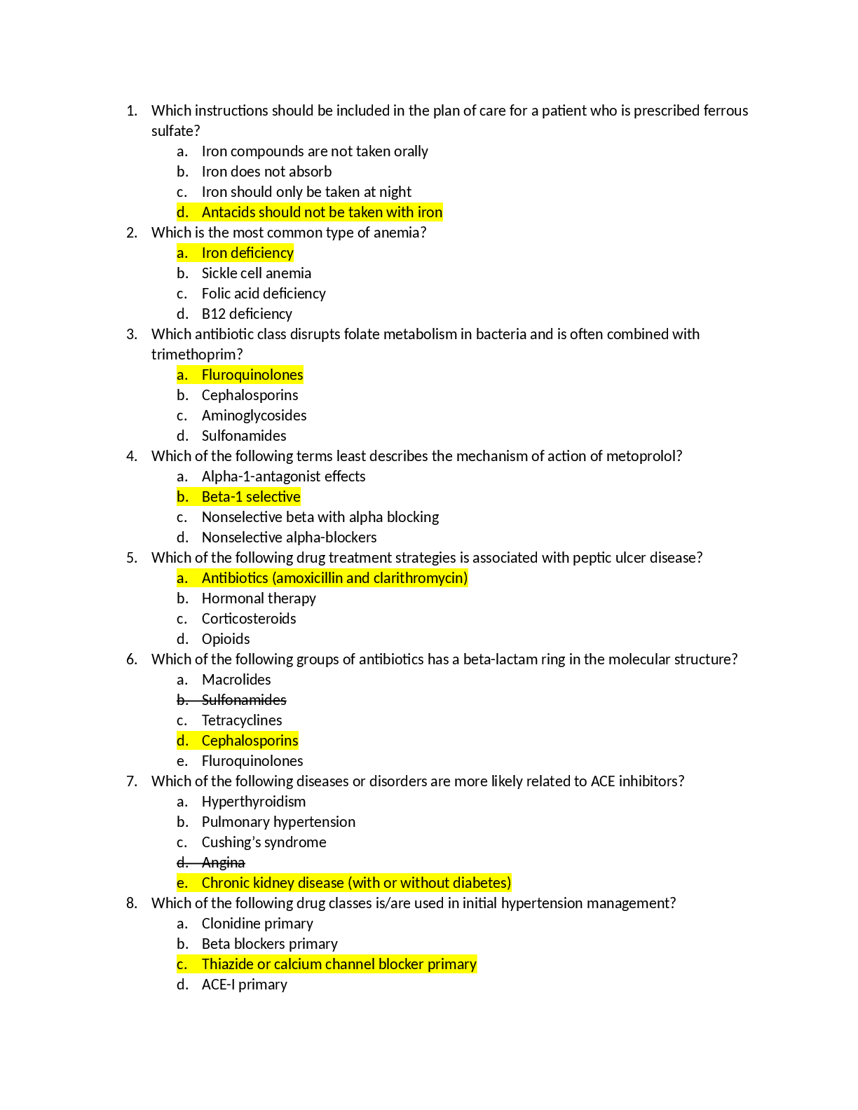 Preview image for MSN571 PHARMACOLOGY QUESTIONS AND ANSWERS
