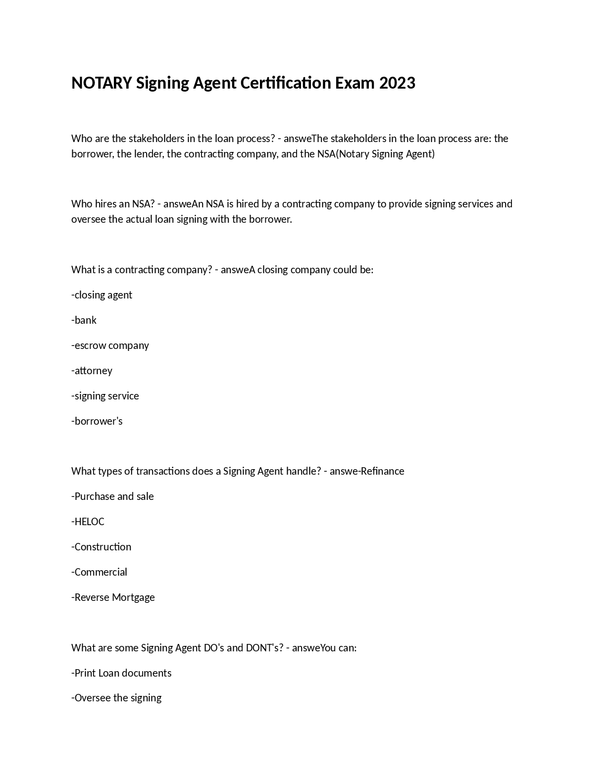 Preview image for NOTARY Signing Agent Certification Exam 2023