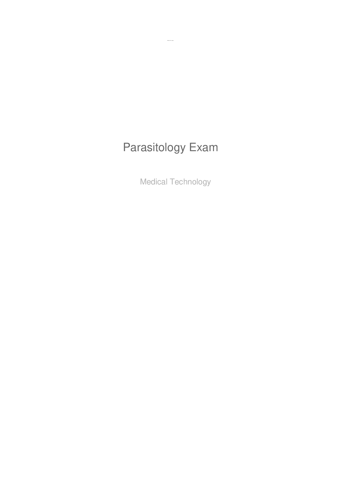 Preview image for Parasitology Exam Questions and Answers