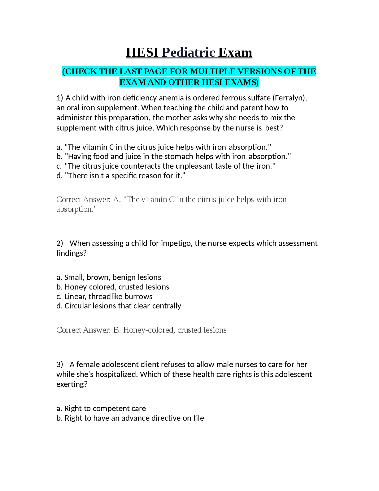 Preview image for HESI_Pediatric_Exam_2021__Pediatric_HESI_Exam_2021