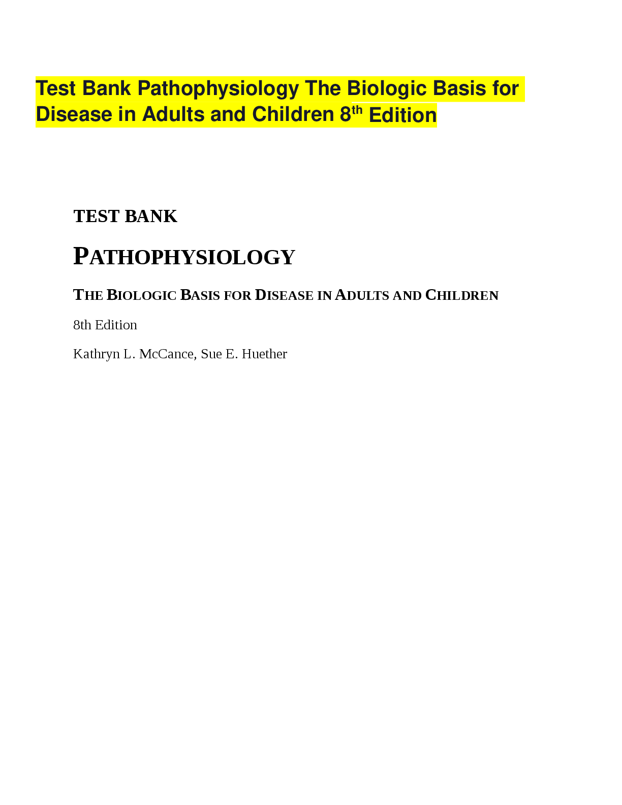 Preview image of TEST BANKPATHOPHYSIOLOGY document