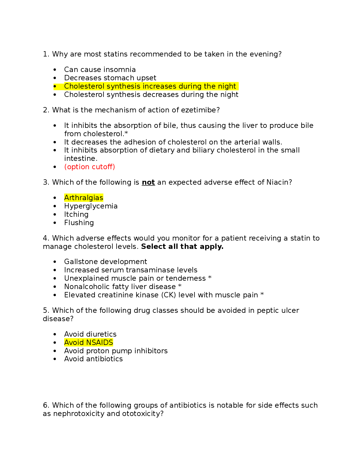 Preview of MSN571 PHARMACOLOGY MIDTERM QUESTIONS AND ANSWERS