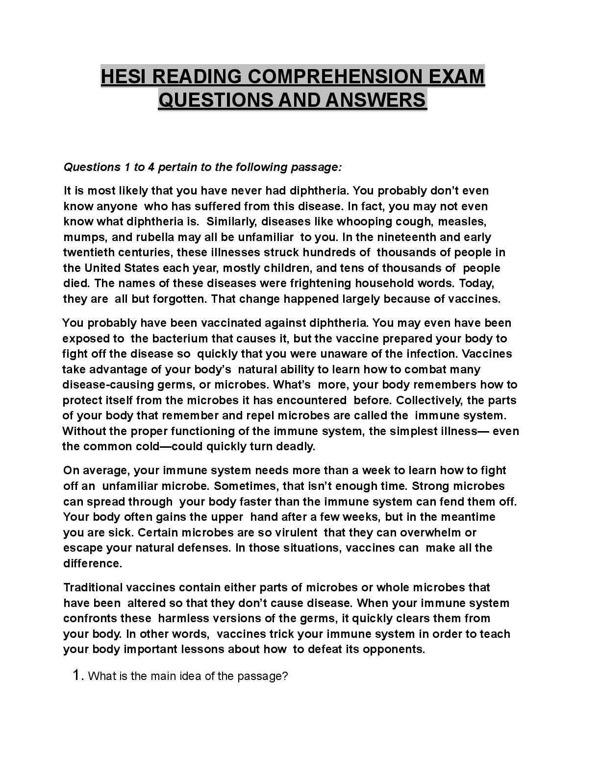 Preview image for HESI_READING_COMPREHENSION_1