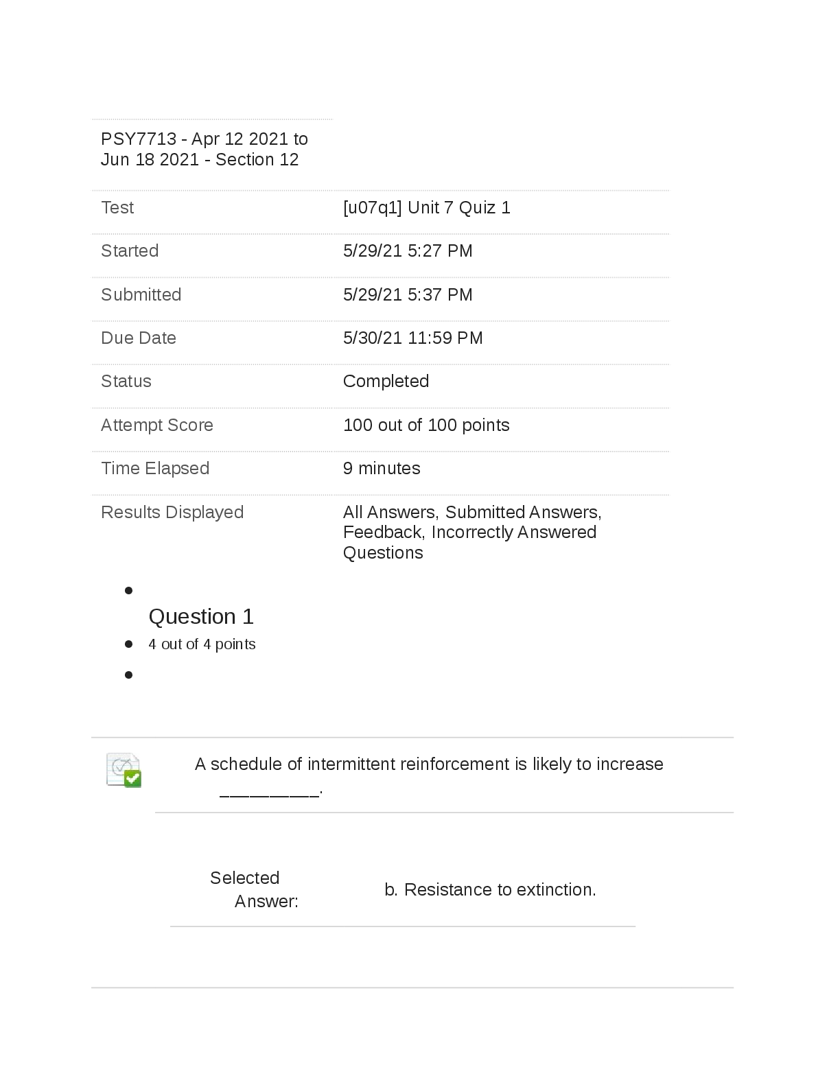 Preview image of PSY7713 Exam 2023 document