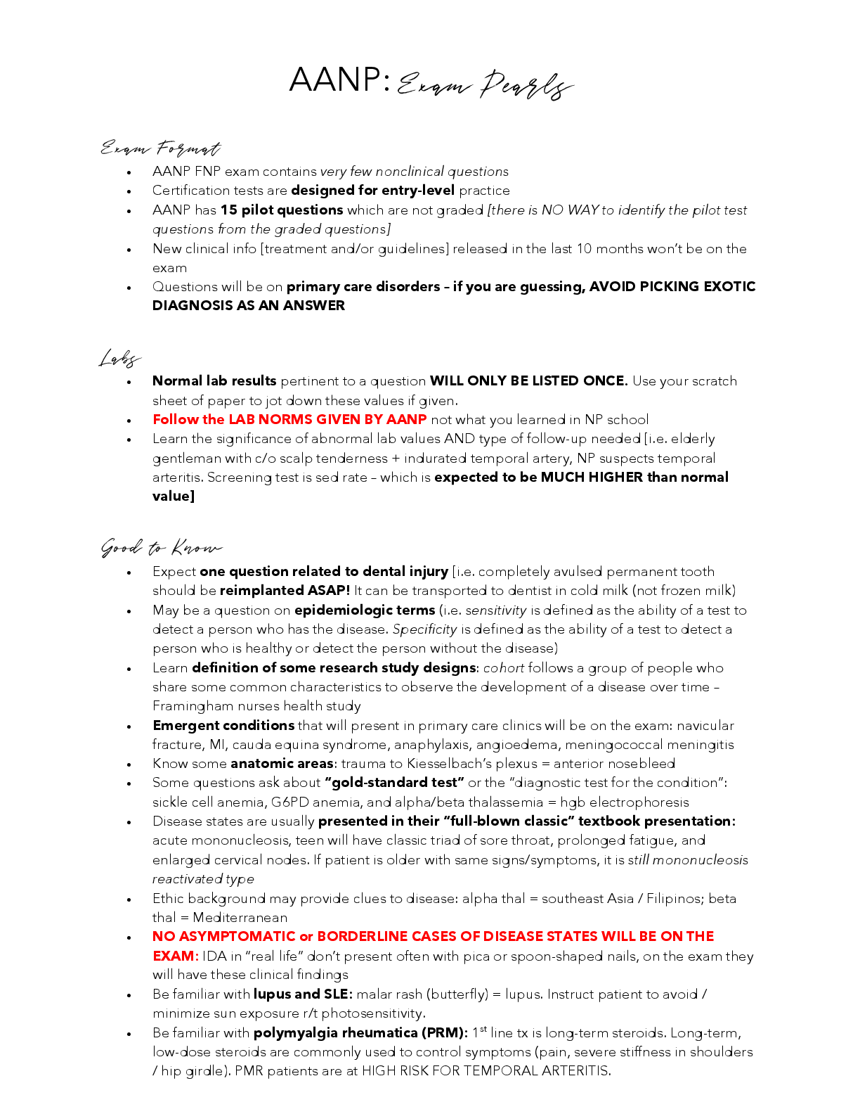 Preview image for AANP_Exam_Pearls