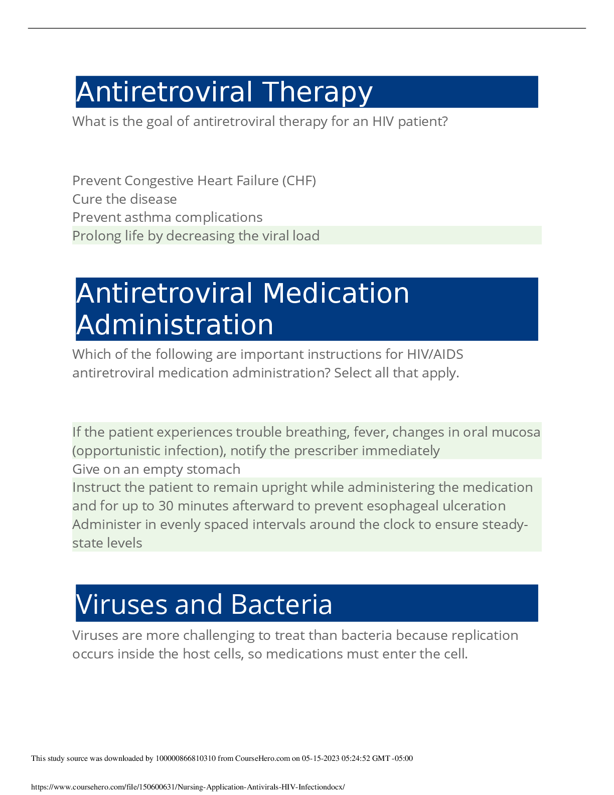 Preview image for NR 293 EDAPT Nursing Application  Antivirals HIV Infection