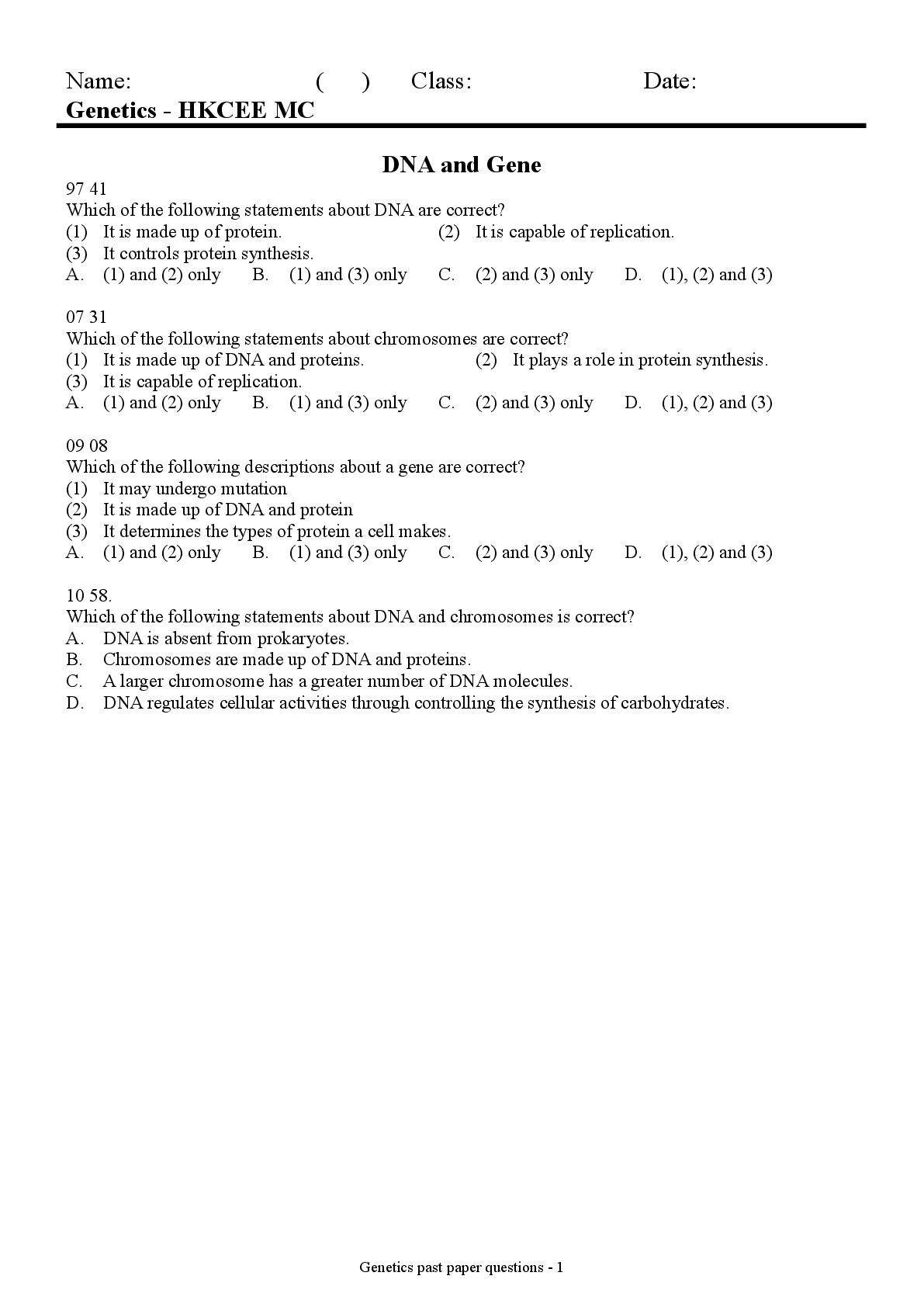 Preview image of Basic genetics MC S5 document