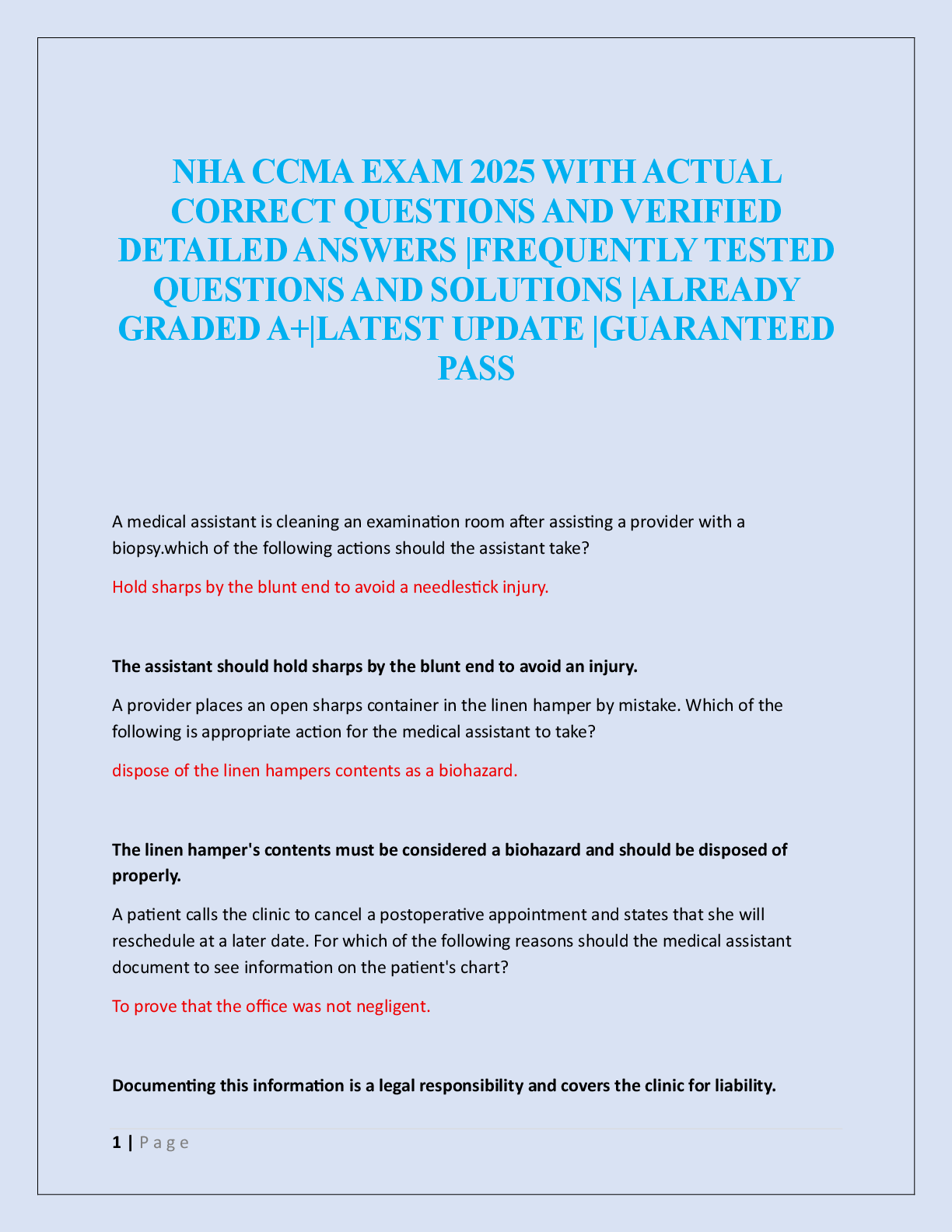 NHA CCMA EXAM 2025