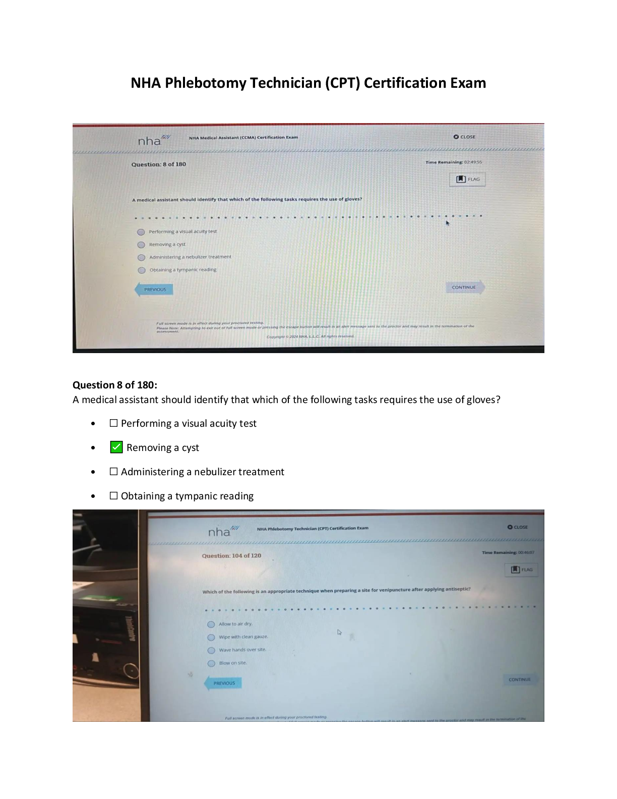 Preview image for NHA Phlebotomy Technician CPT Certification Exam