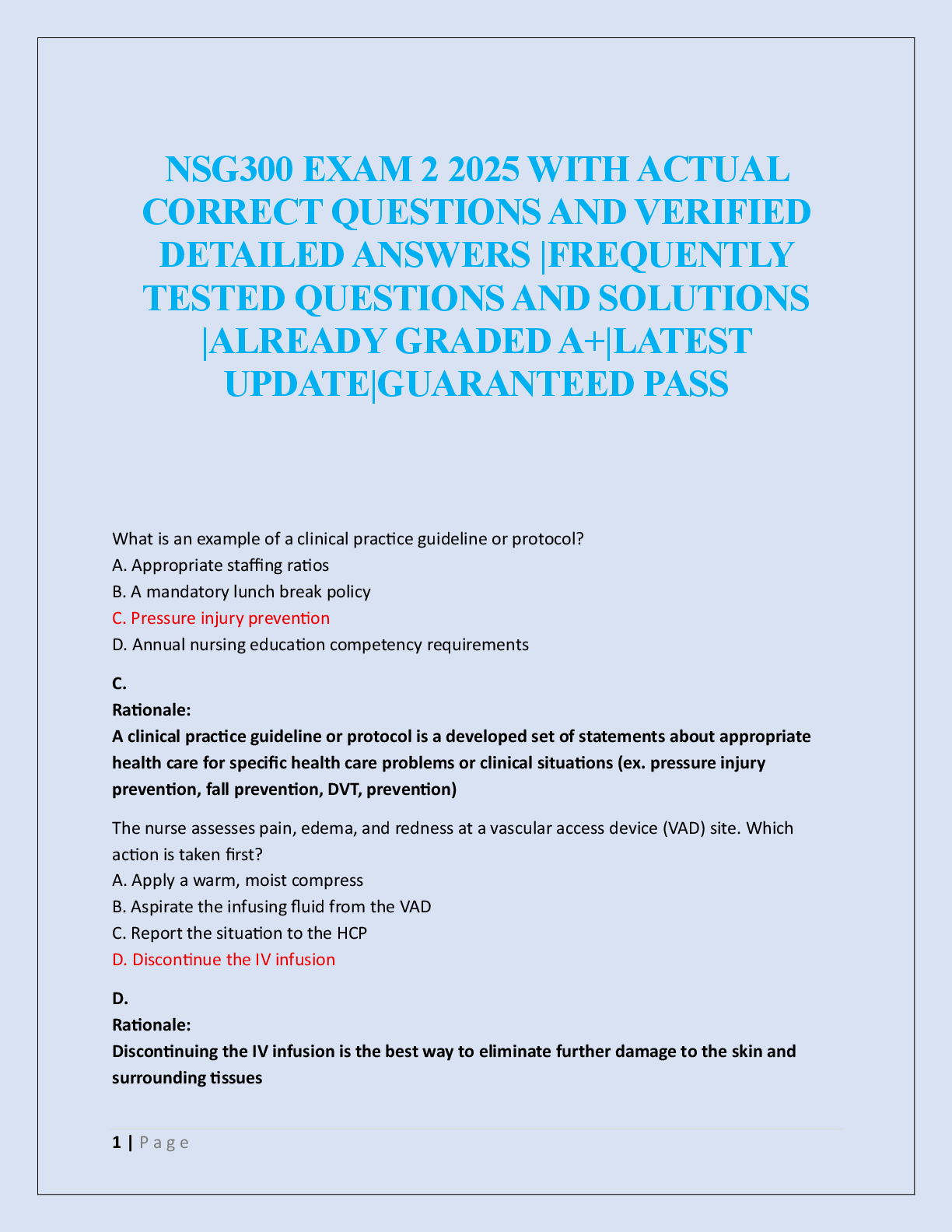 NSG300 EXAM 2 2025