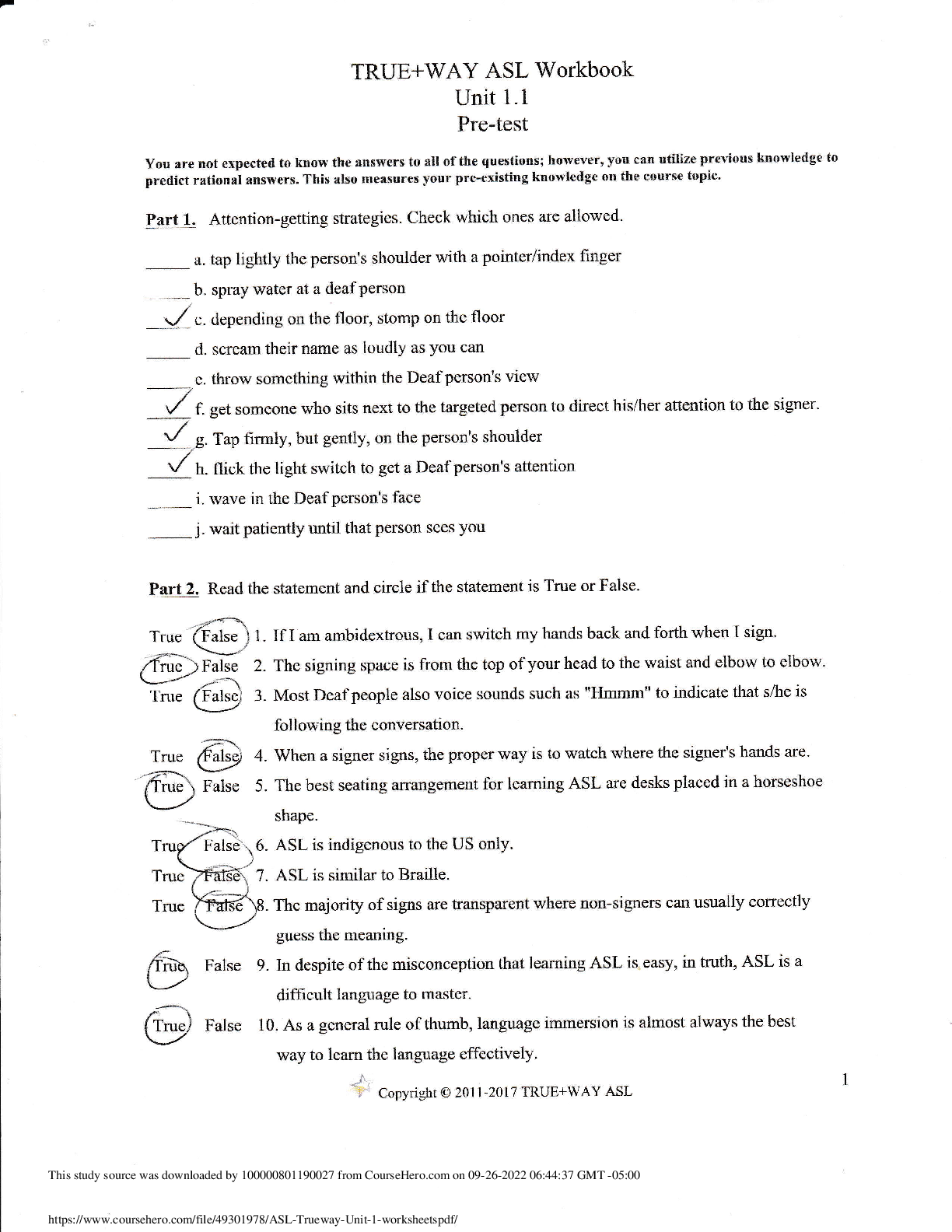 Preview image for ASL_Trueway_Unit_1_worksheets