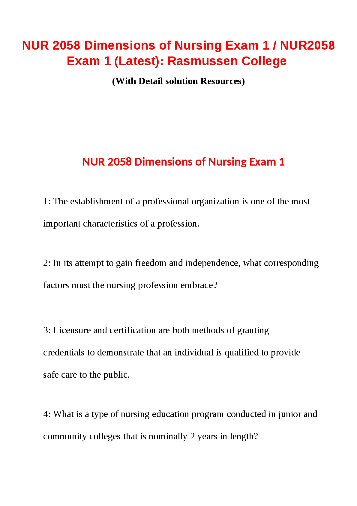 Preview image for NUR2058_Dimensions_of_Nursing_Exam_1_2020_