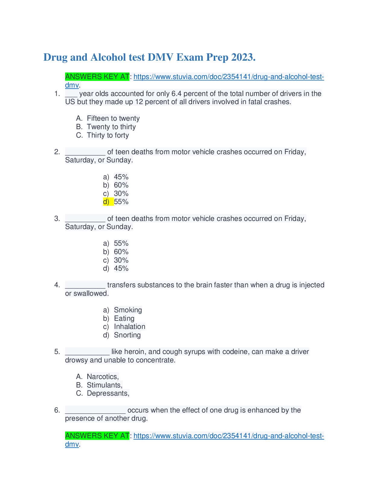 Preview image for Drug_and_Alcohol_test_DMV_Exam_Prep_2023