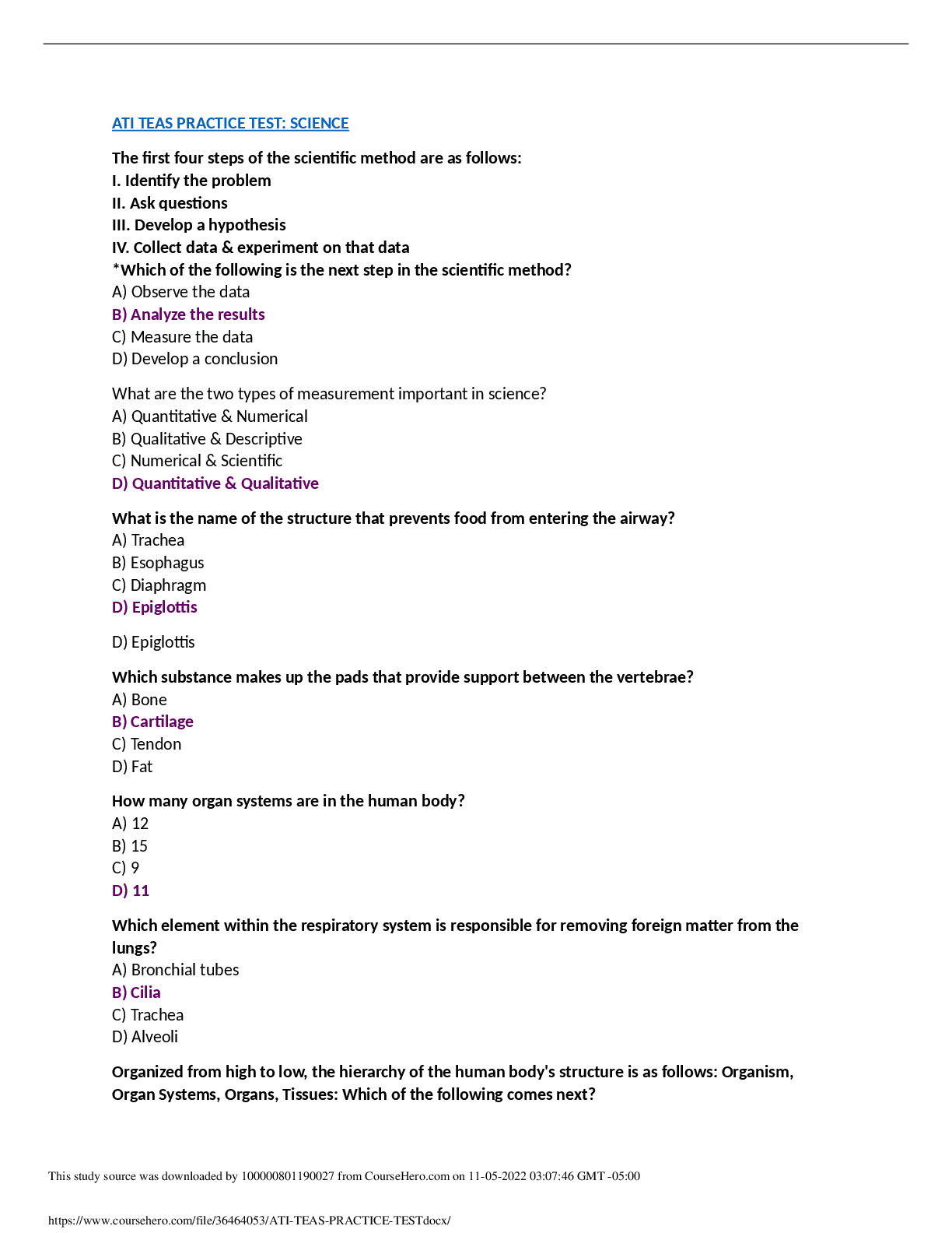 Preview image for ATI_TEAS_PRACTICE_TEST