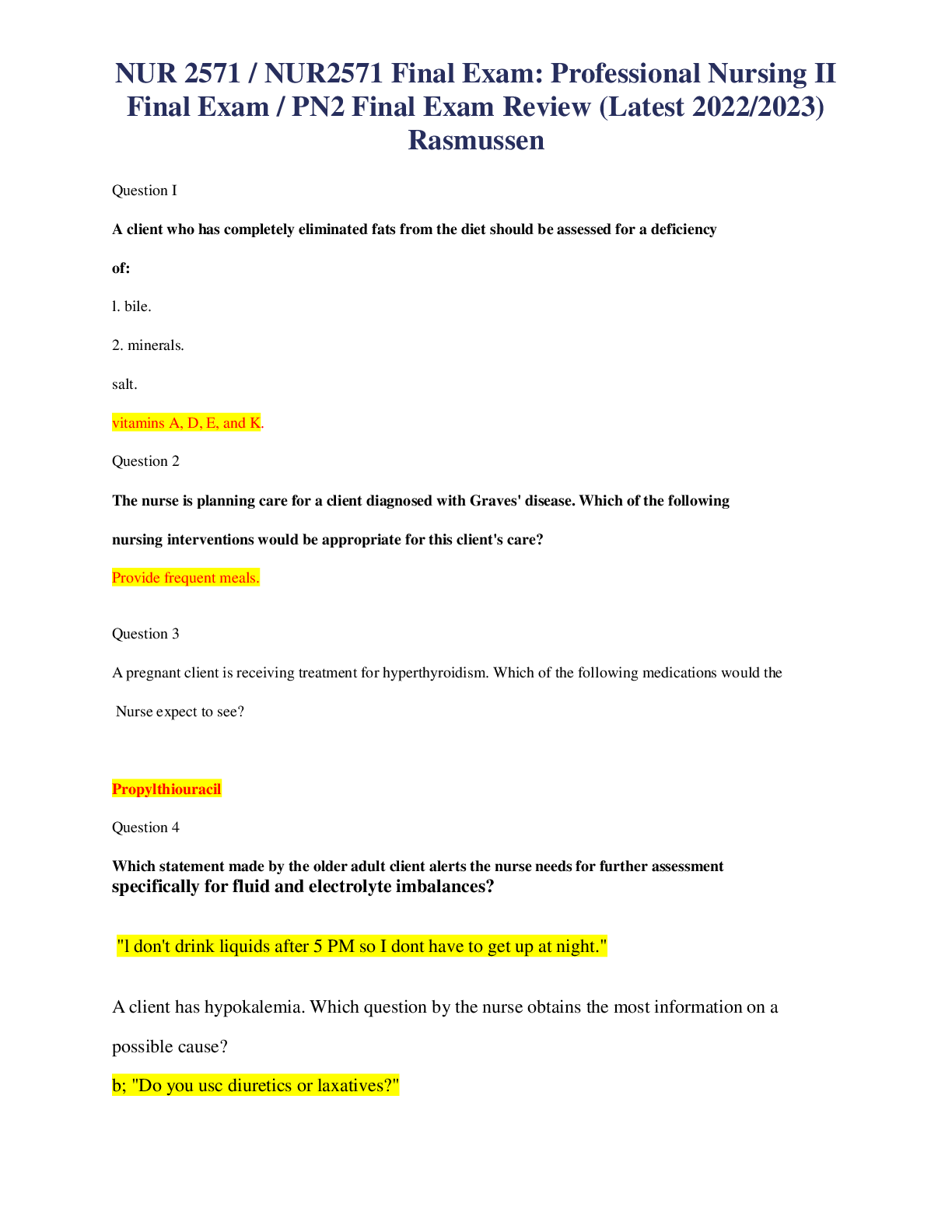 Preview image for NUR2571_Final_Exam__Professional_Nursing_II_Final_Exam__PN2_Final_Exam_Review__Latest_2022_2023__Ras