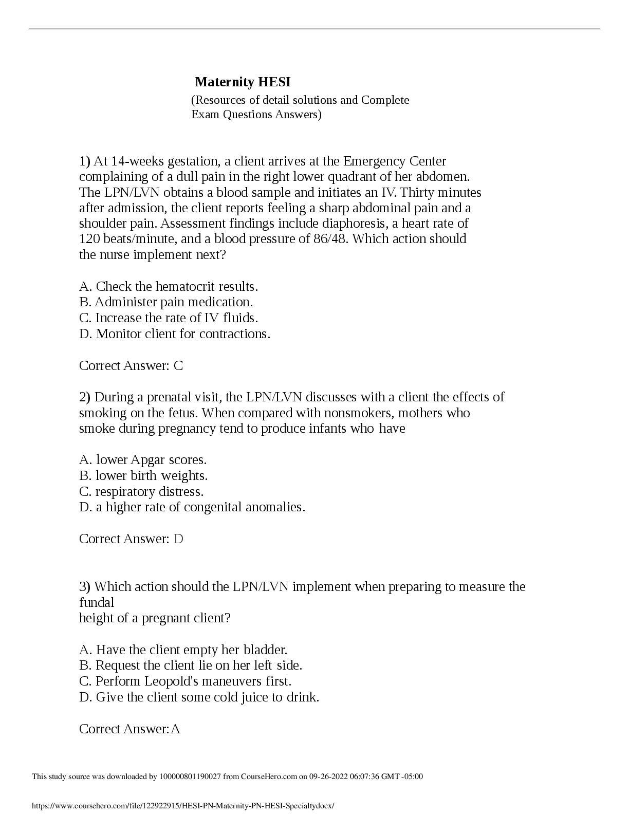 Preview image for HESI_PN_Maternity__PN_HESI_Specialty