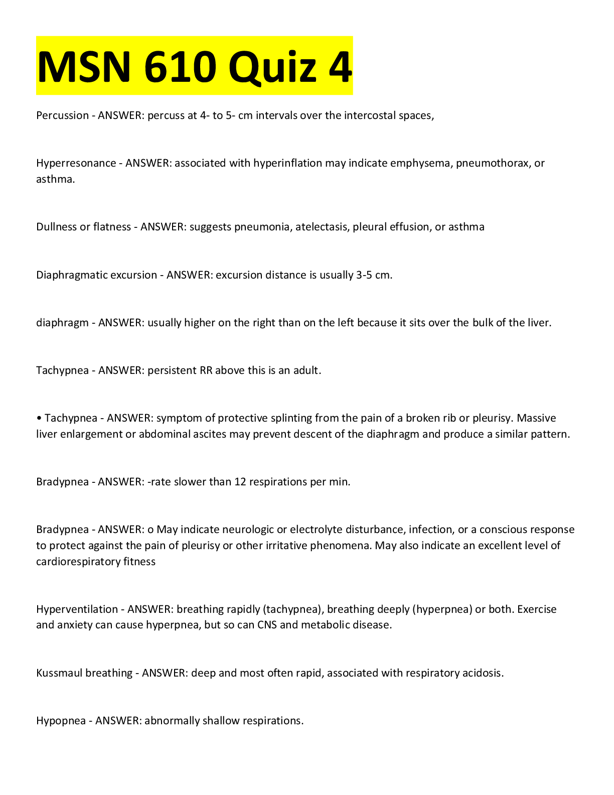 Preview image for MSN 610 Quiz 4 QUESTION AND ANSWERS