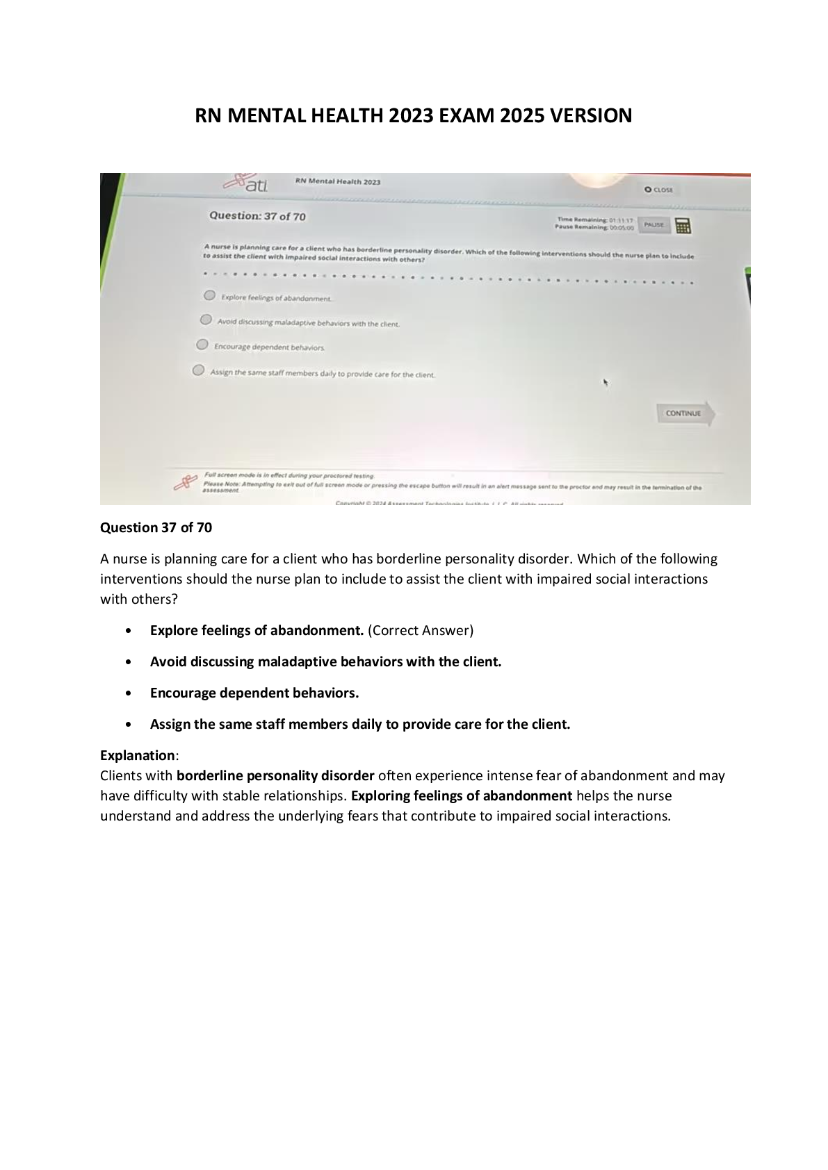 Preview image for RN Mental Health Comprehensive Exam Study Guide