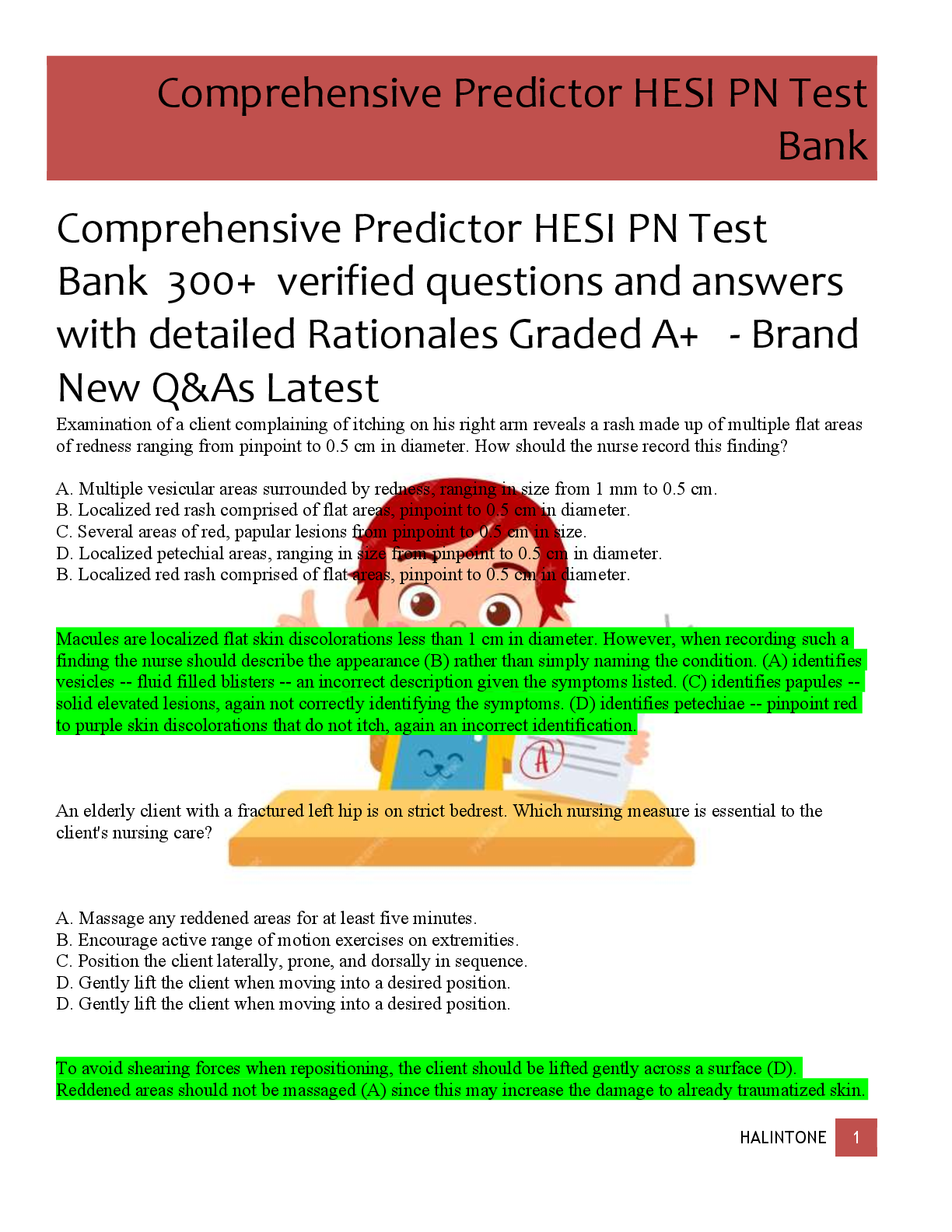 Comprehensive Predictor HESI PN Test  Bank  300+  verified questions and answers  with detailed Rationales Graded A+   - Brand  New Q&As Latest