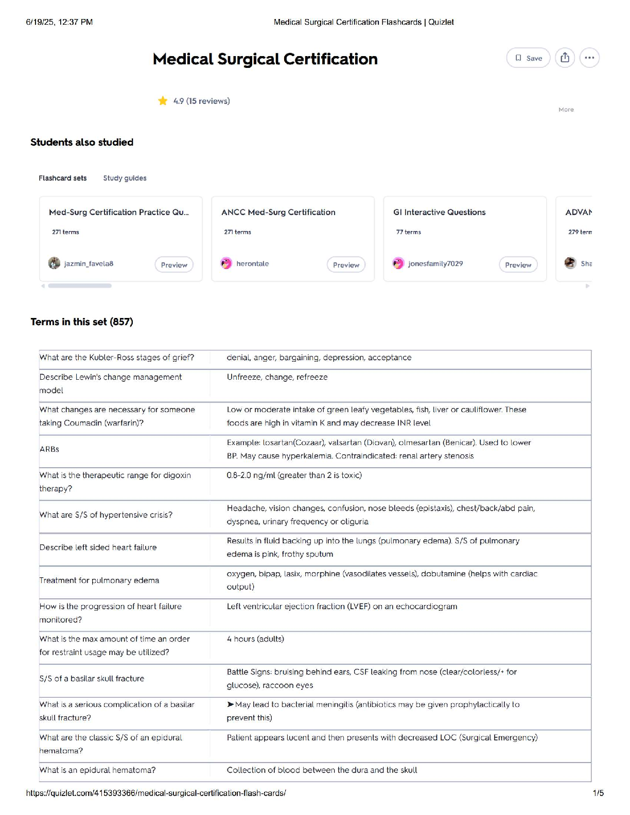 Preview of Medical-Surgical Certification Exam 2025 – Complete Study Guide with Verified Questions and Answers