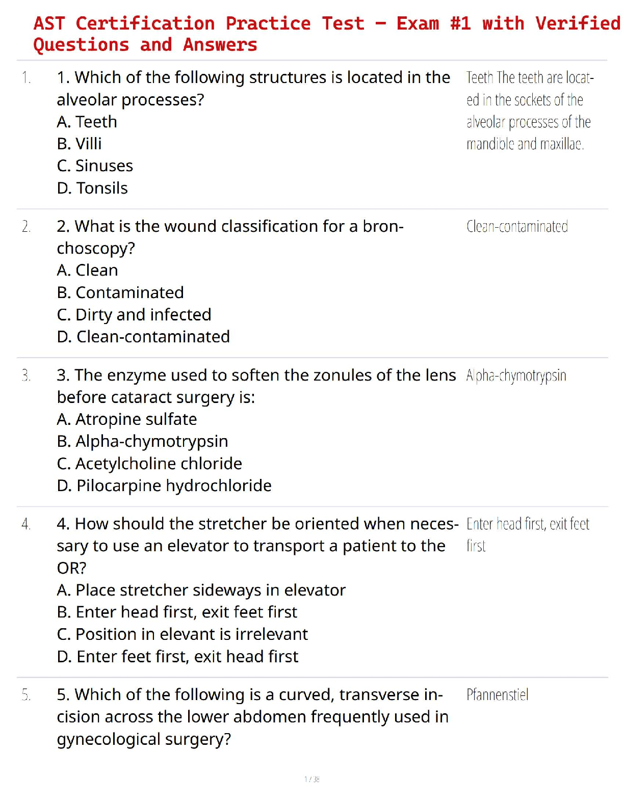 Recommended document preview for AST Certification Practice Test – Exam #1 with Verified Questions and Answers