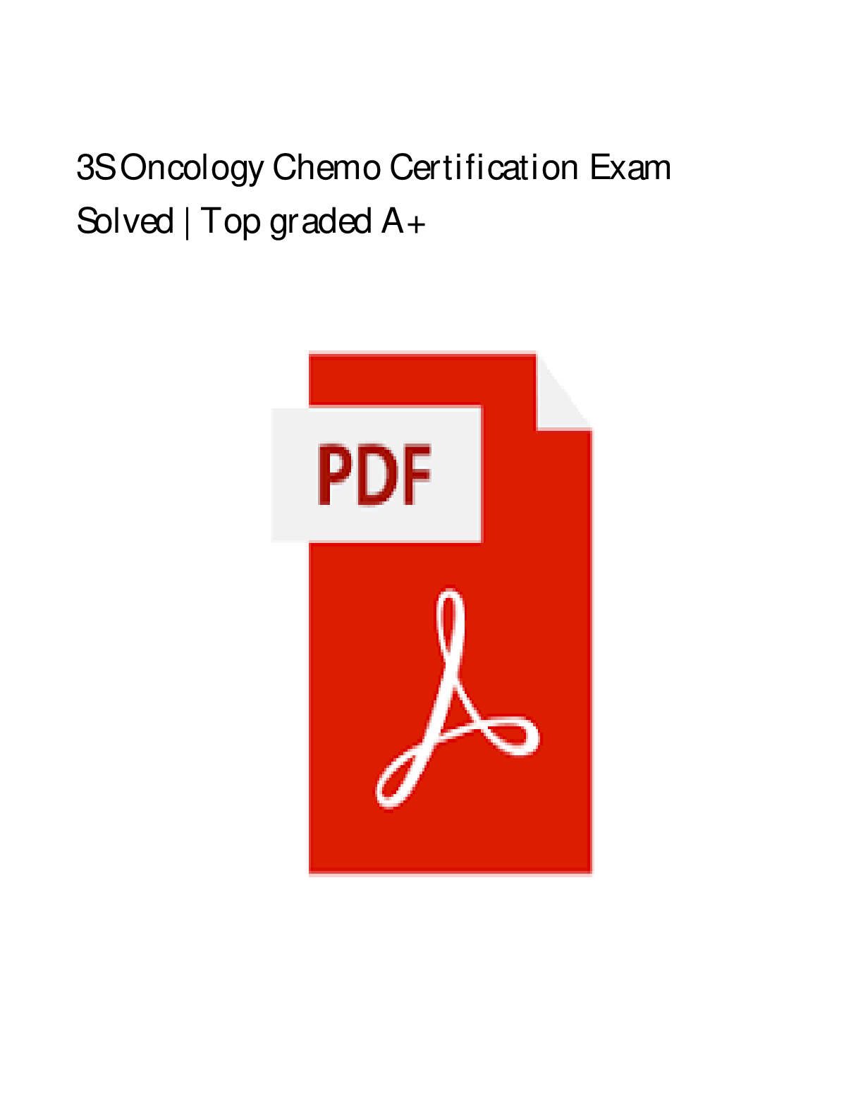 Preview image for 3S Oncology Chemo Certification questions and answers latest update