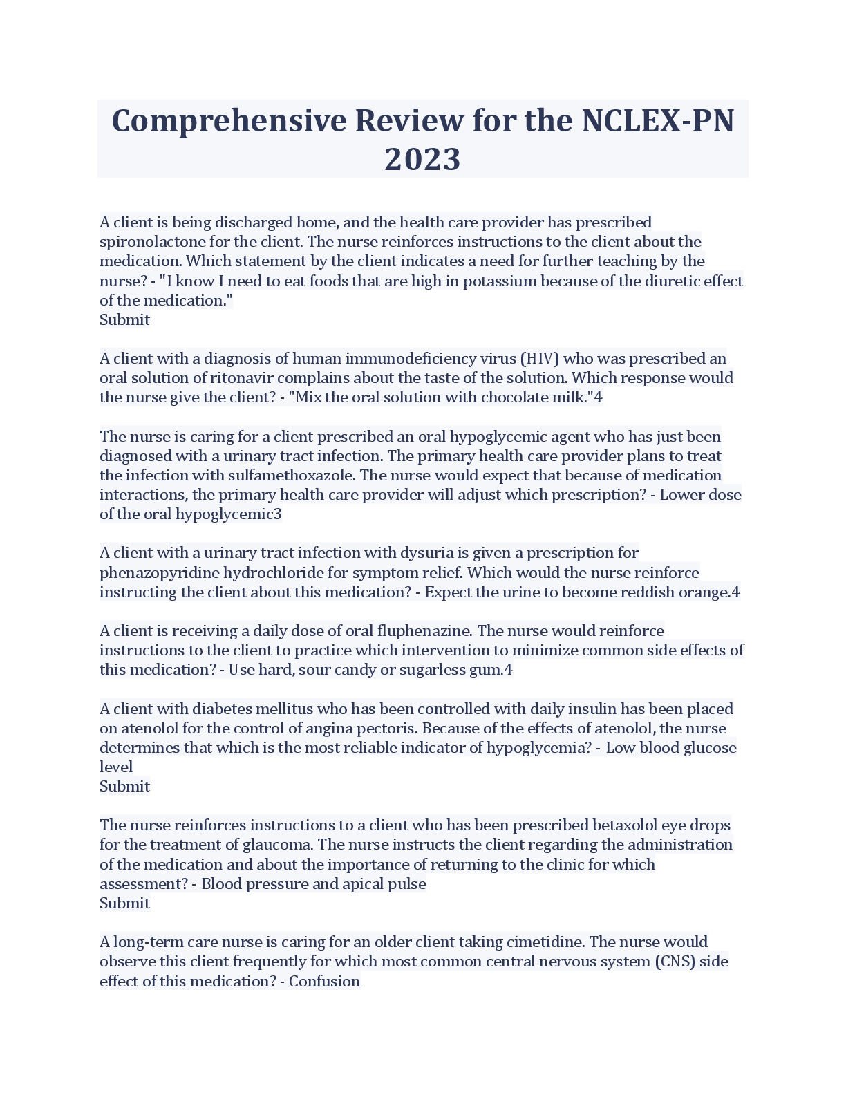 Preview of Comprehensive Review for the NCLEX-PN 2023