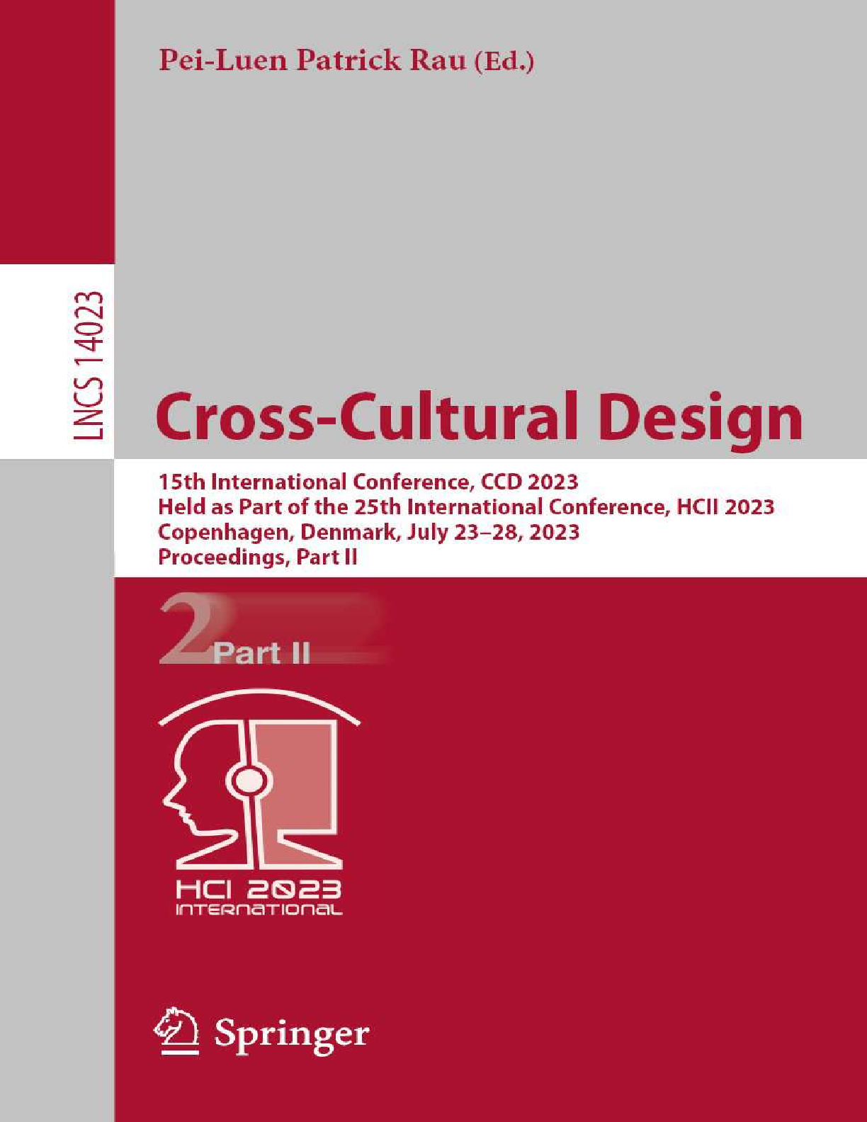Preview of eBook Cross-Cultural Design 15th International Conference, CCD 2023, Held as Part of the 2