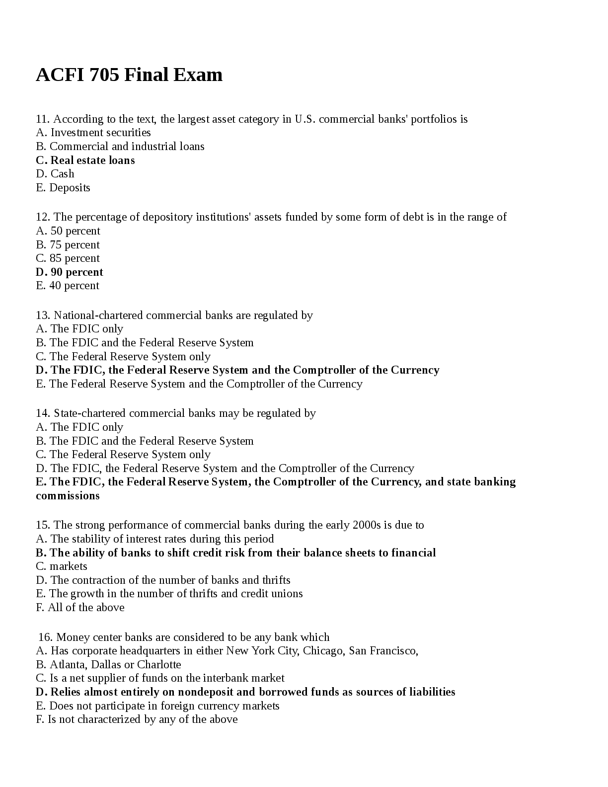 Preview image for ACFI 705 Final Exam