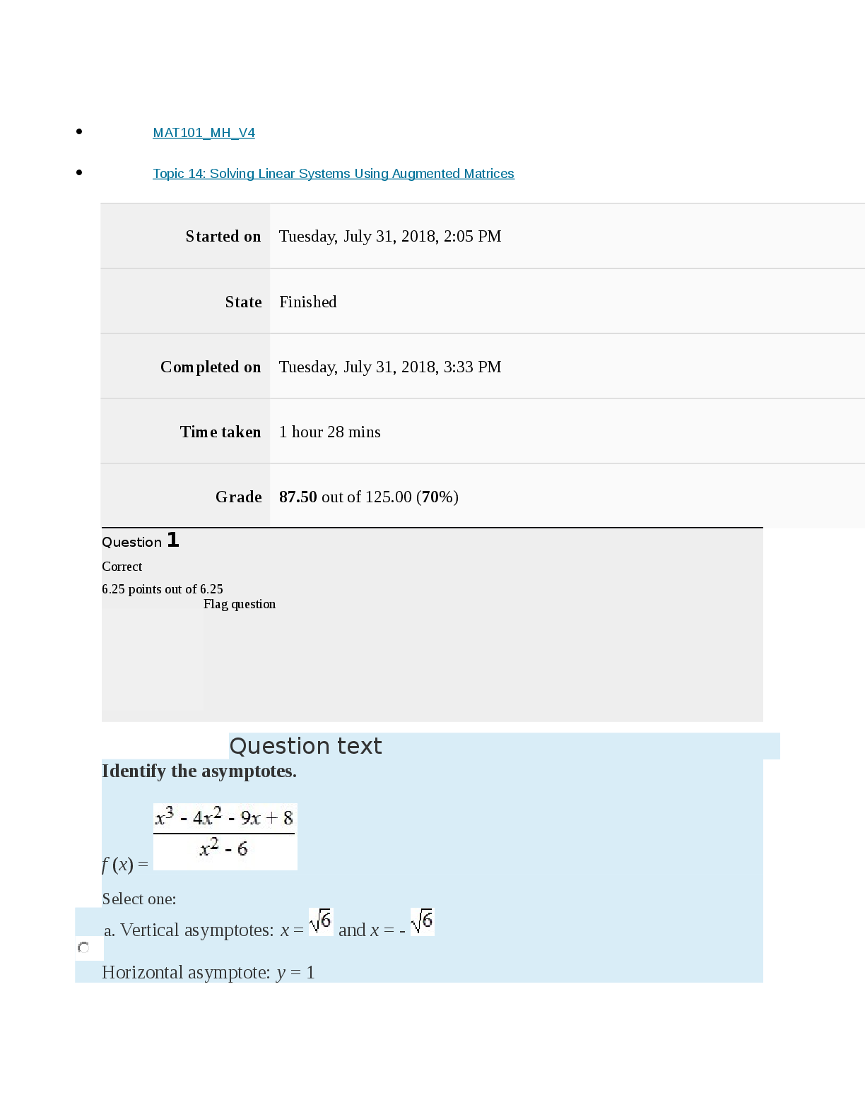 Preview image for MAT 101 Algebra week 4 exam (1)