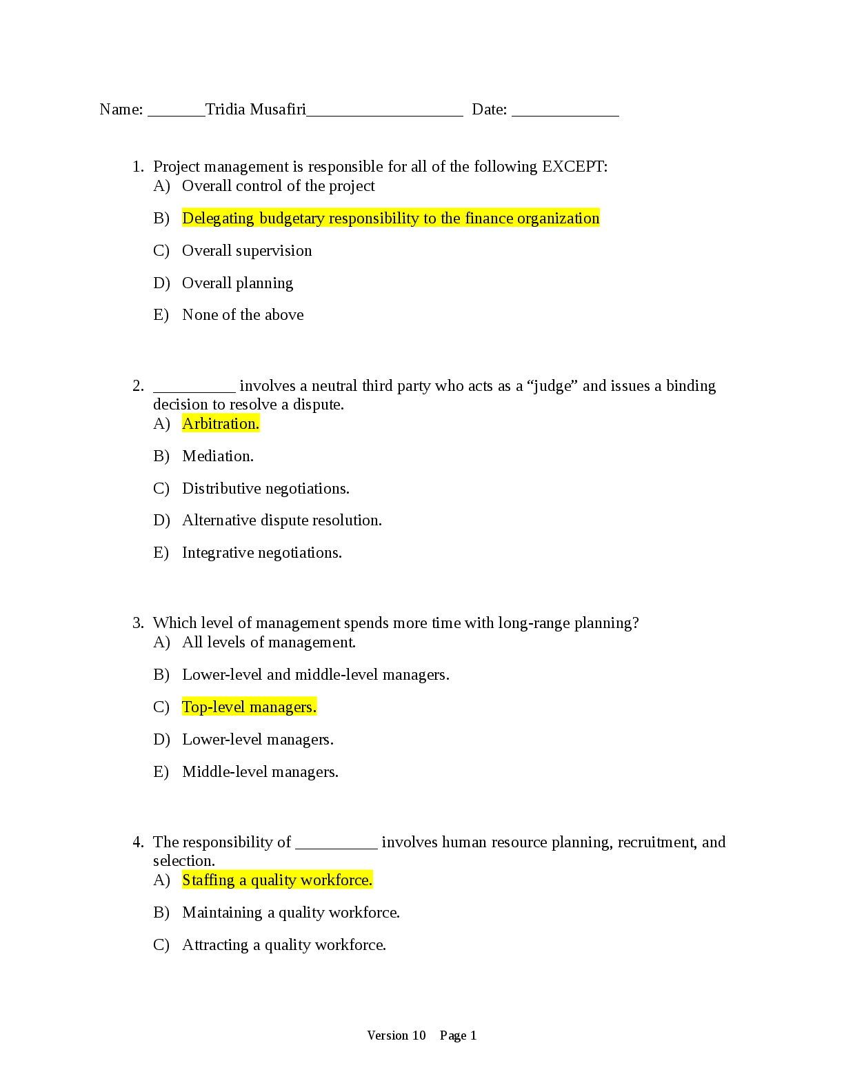 Preview image for MGT 490 Business Policy Exam- Felician University (1)