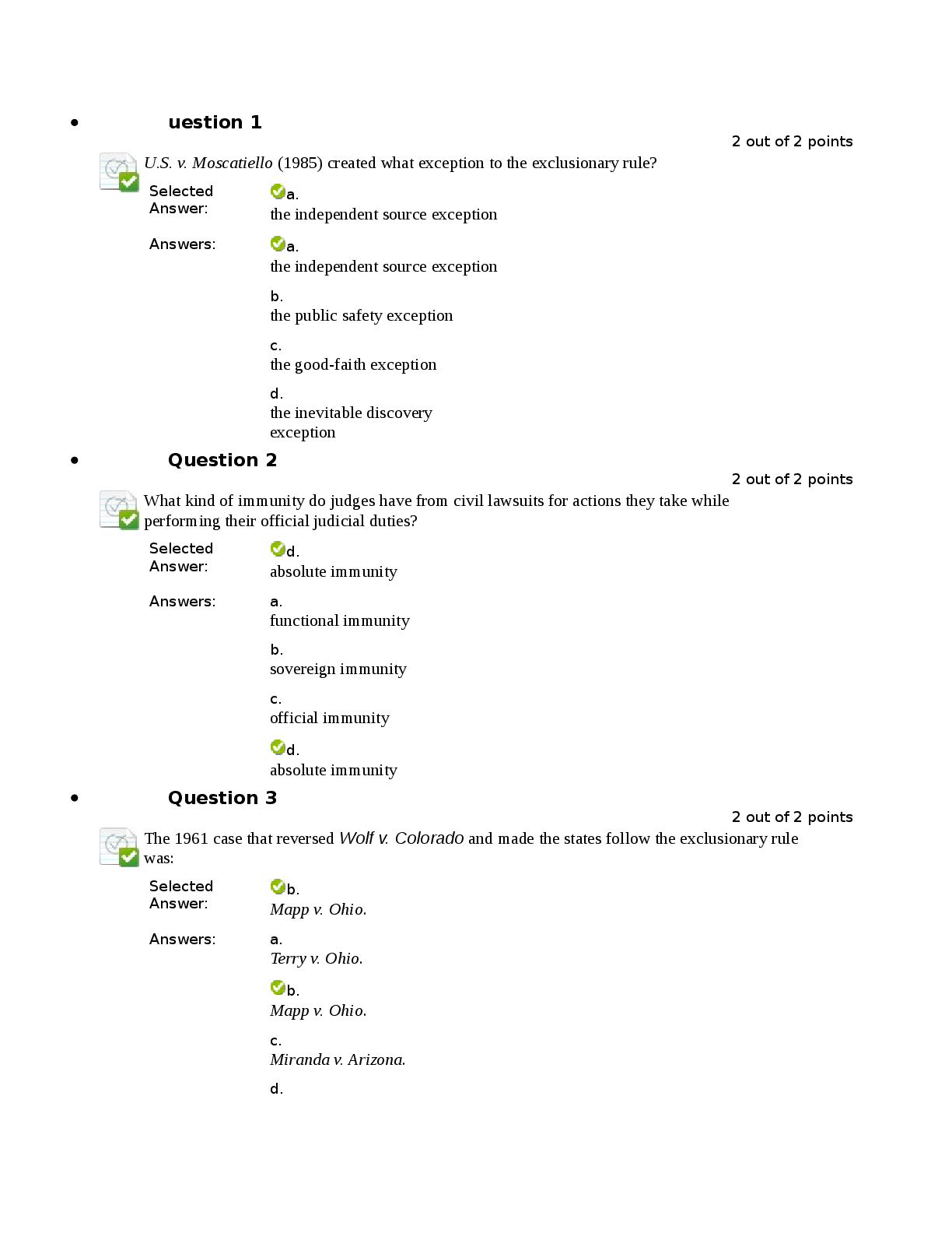 Preview image for CJUS 410 Exam 4  Question and Answers (Criminal Law)