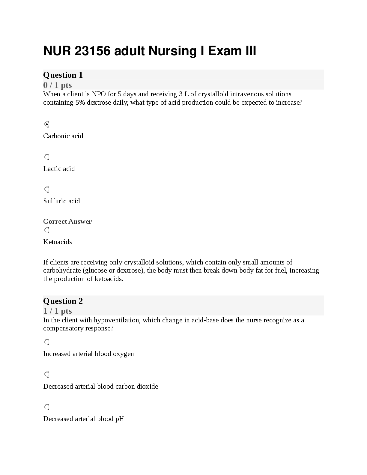 Preview image for NUR 23156 adult Nursing I Exam III