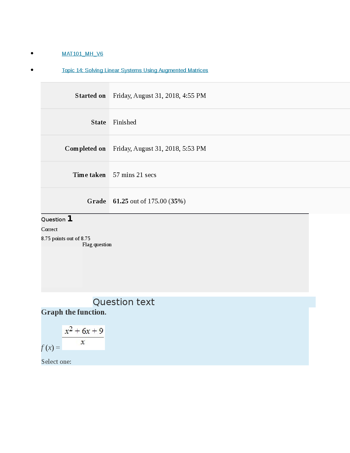 Preview image for MAT 101 Algebra week 4 exam versio 2 (1)