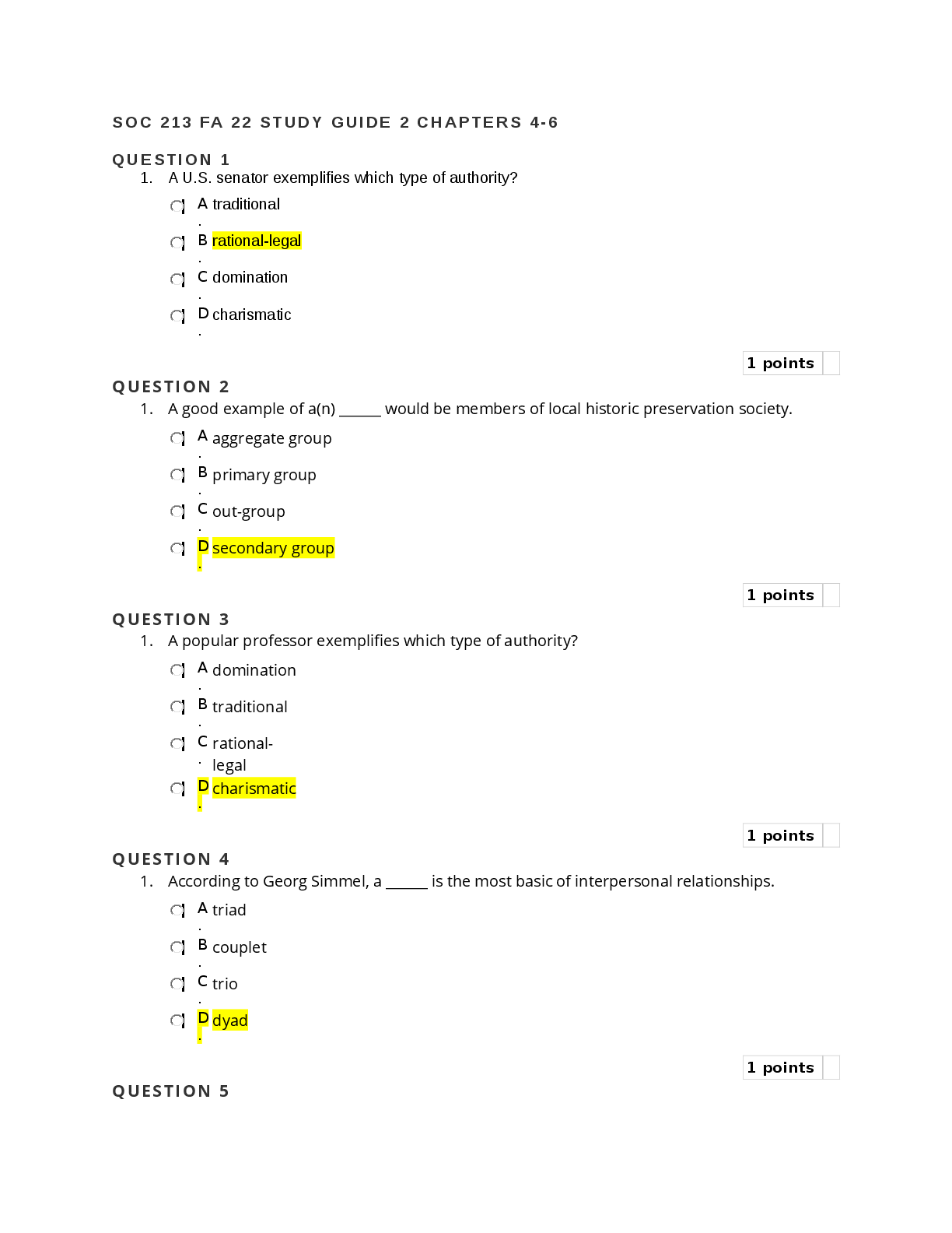Preview image for SOC 213 Exam 2 Questions and Answers (1)