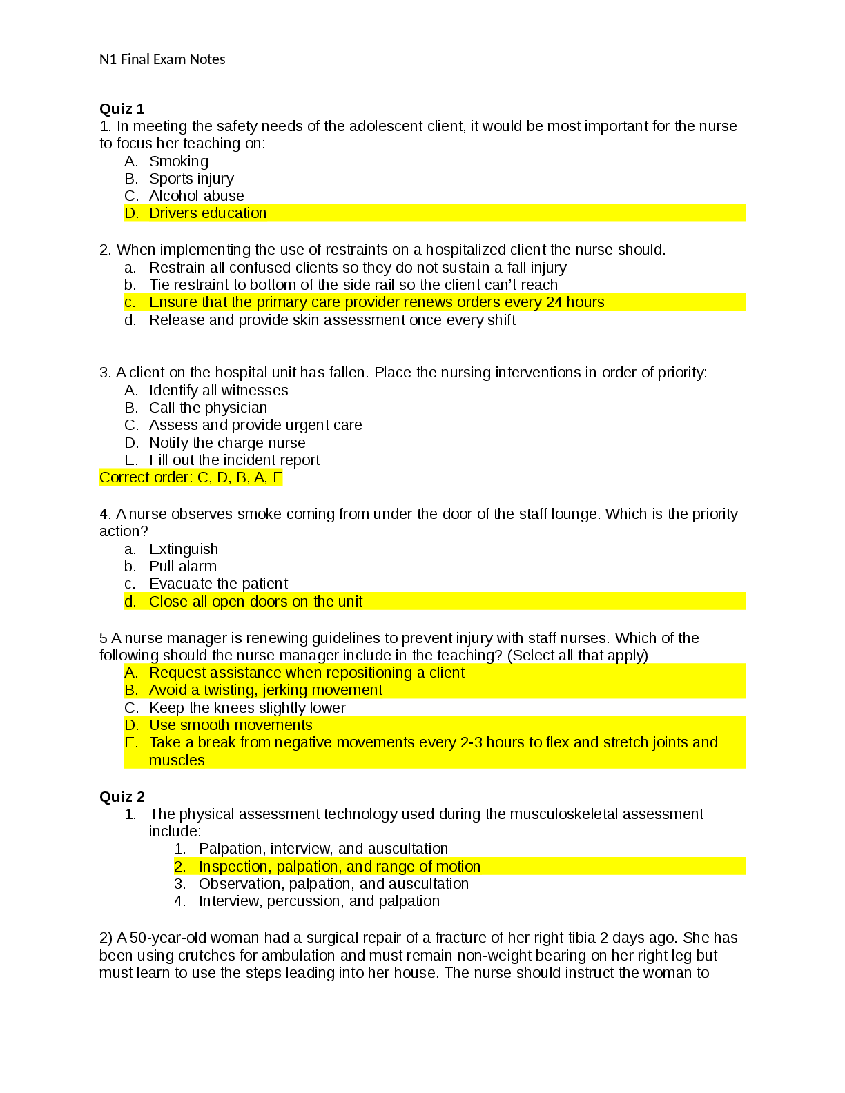 Preview image for N1 Final Exam Study Guide (1)