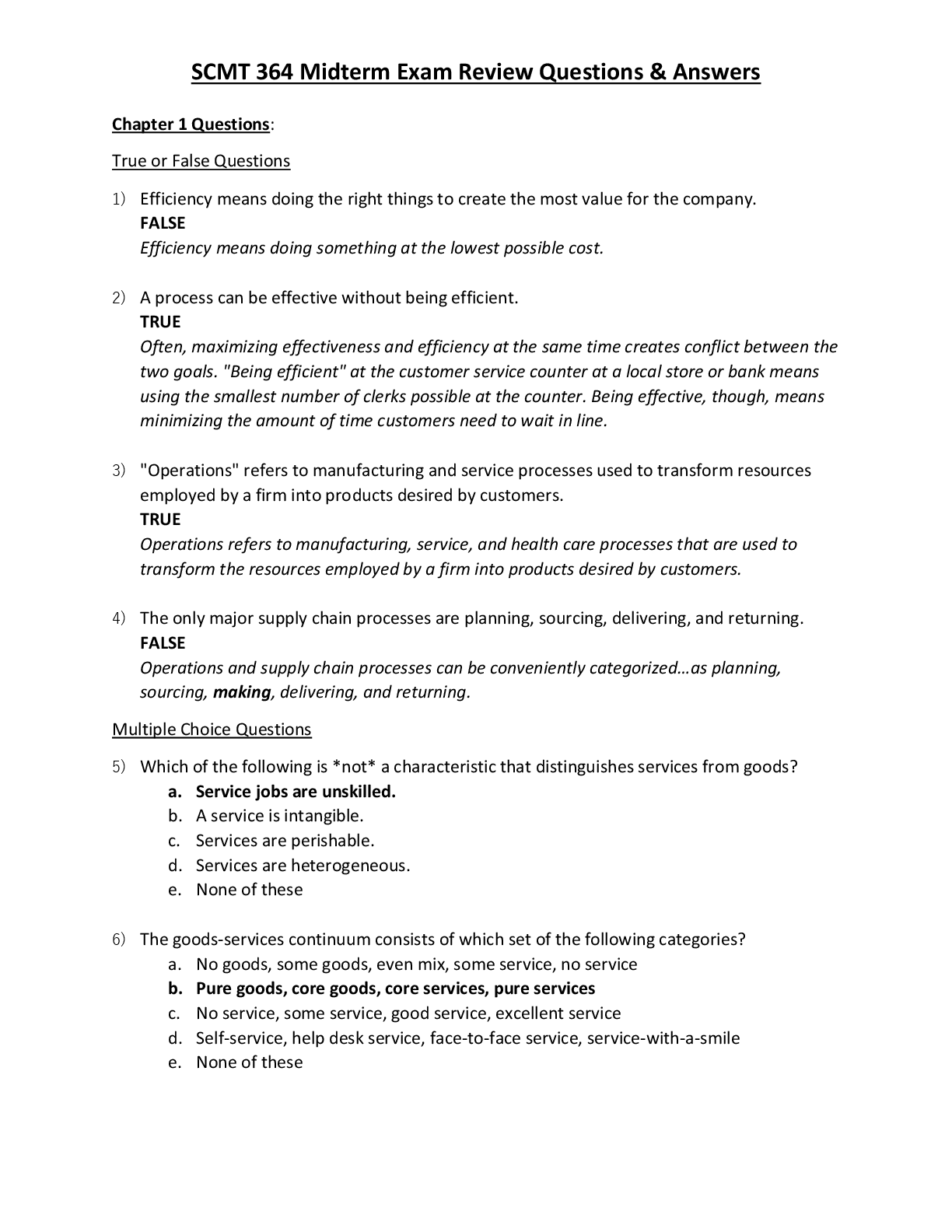 Preview image for SCMT 364 Midterm Exam Review Questions & Answers (1)