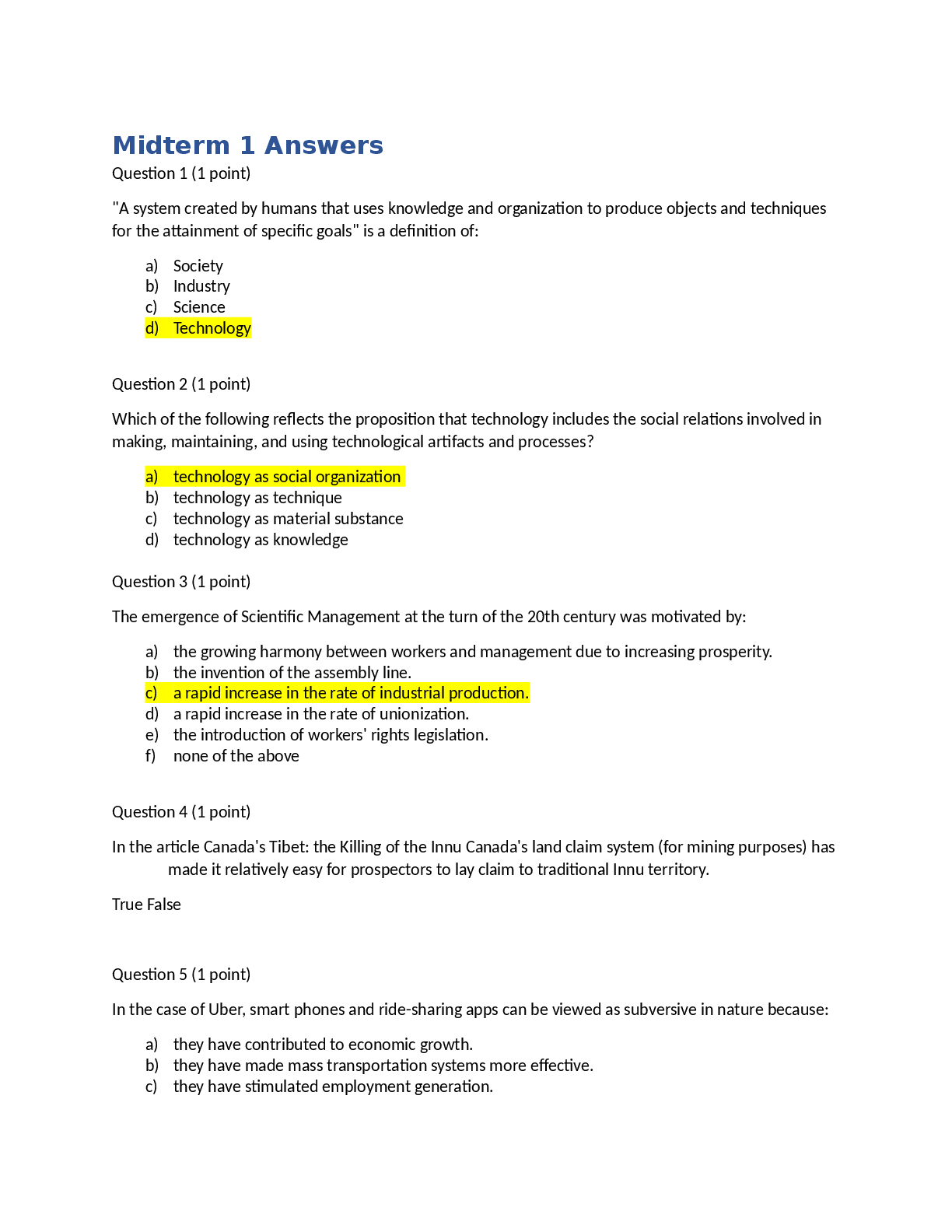 Preview image for Answers of MT1, MT2, Final and Required Readings